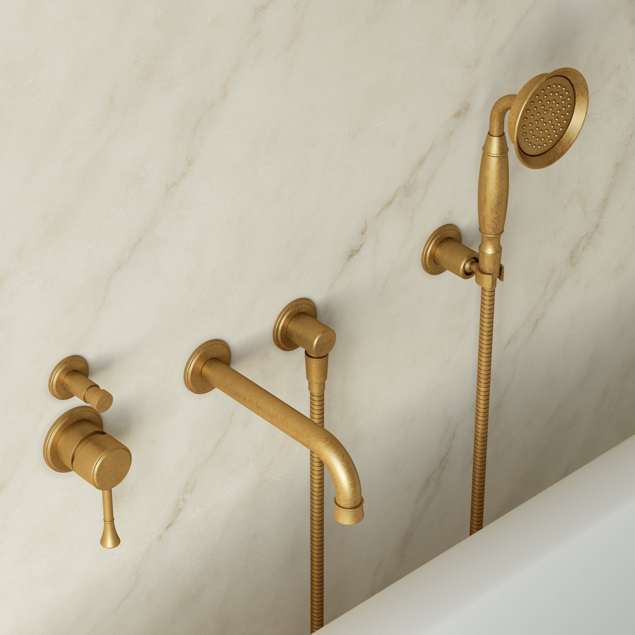 Image of Aurelian Bath Set – Long Spout with Diverter & Hand Shower - Cavari