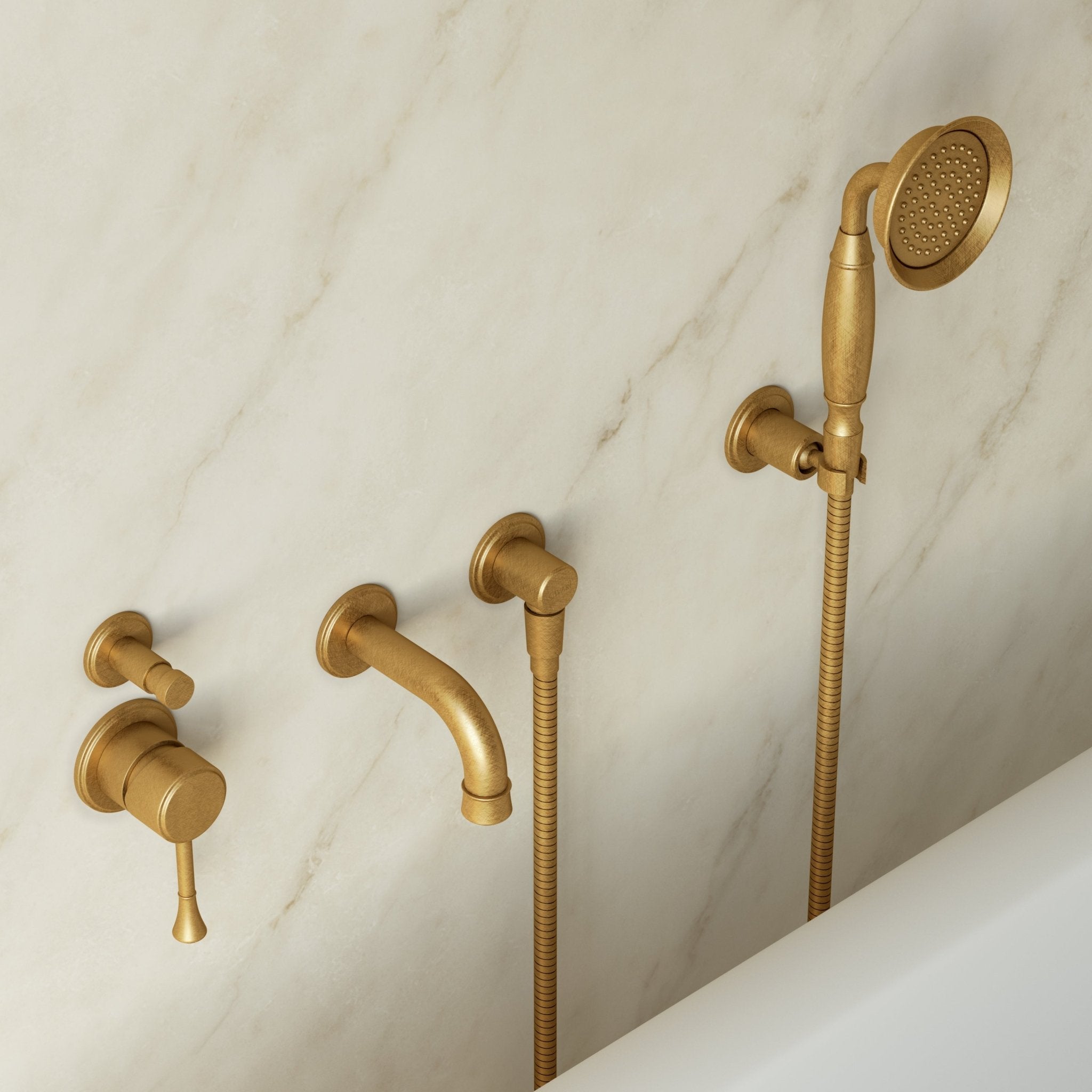 Image of Aurelian Bath Set – Short Spout with Diverter & Hand Shower - Cavari