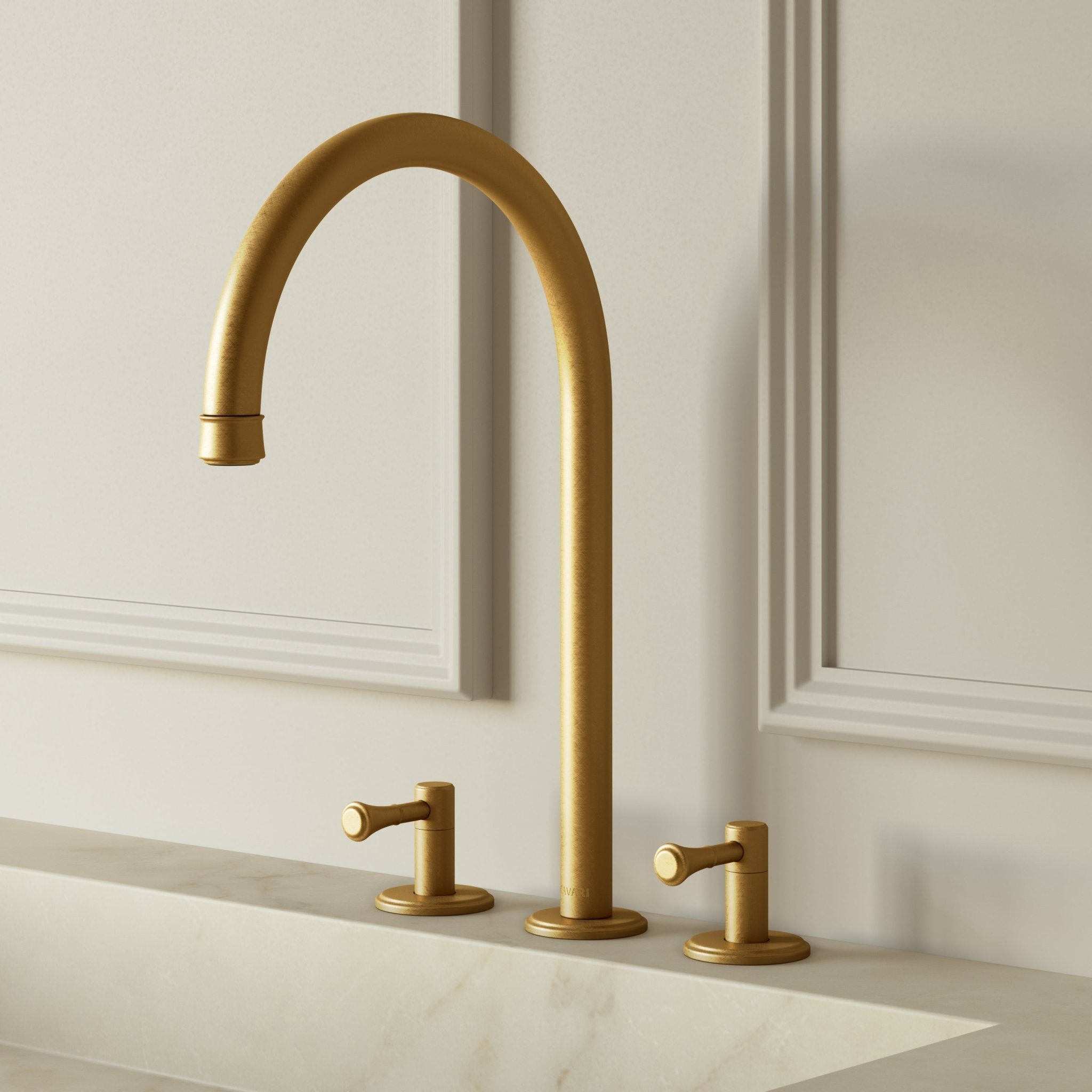 Image of Aurelian Double Handle Deck Mounted Basin Tap - Cavari
