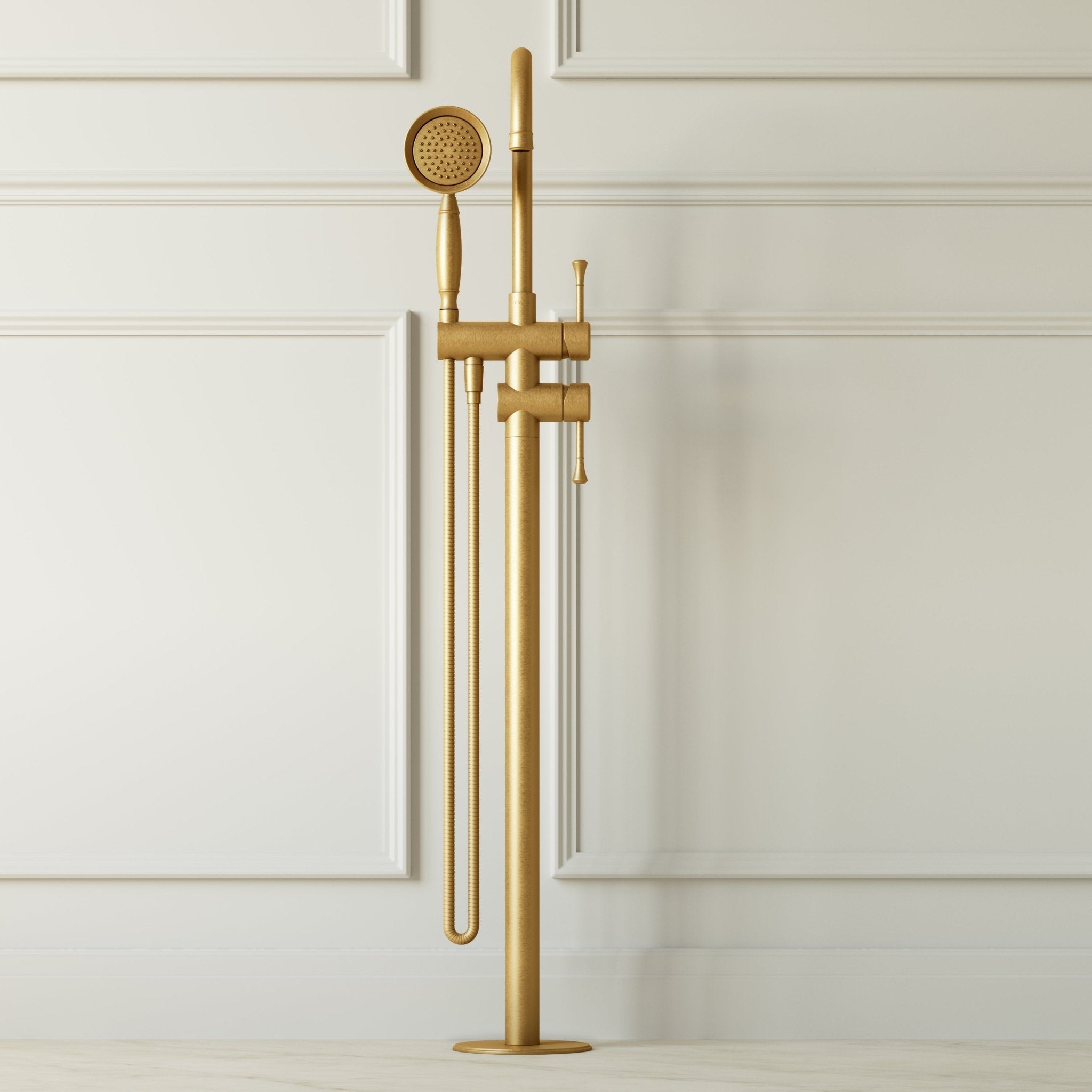 Image of Aurelian Floor Standing Bath Mixer with Hand Shower - Cavari