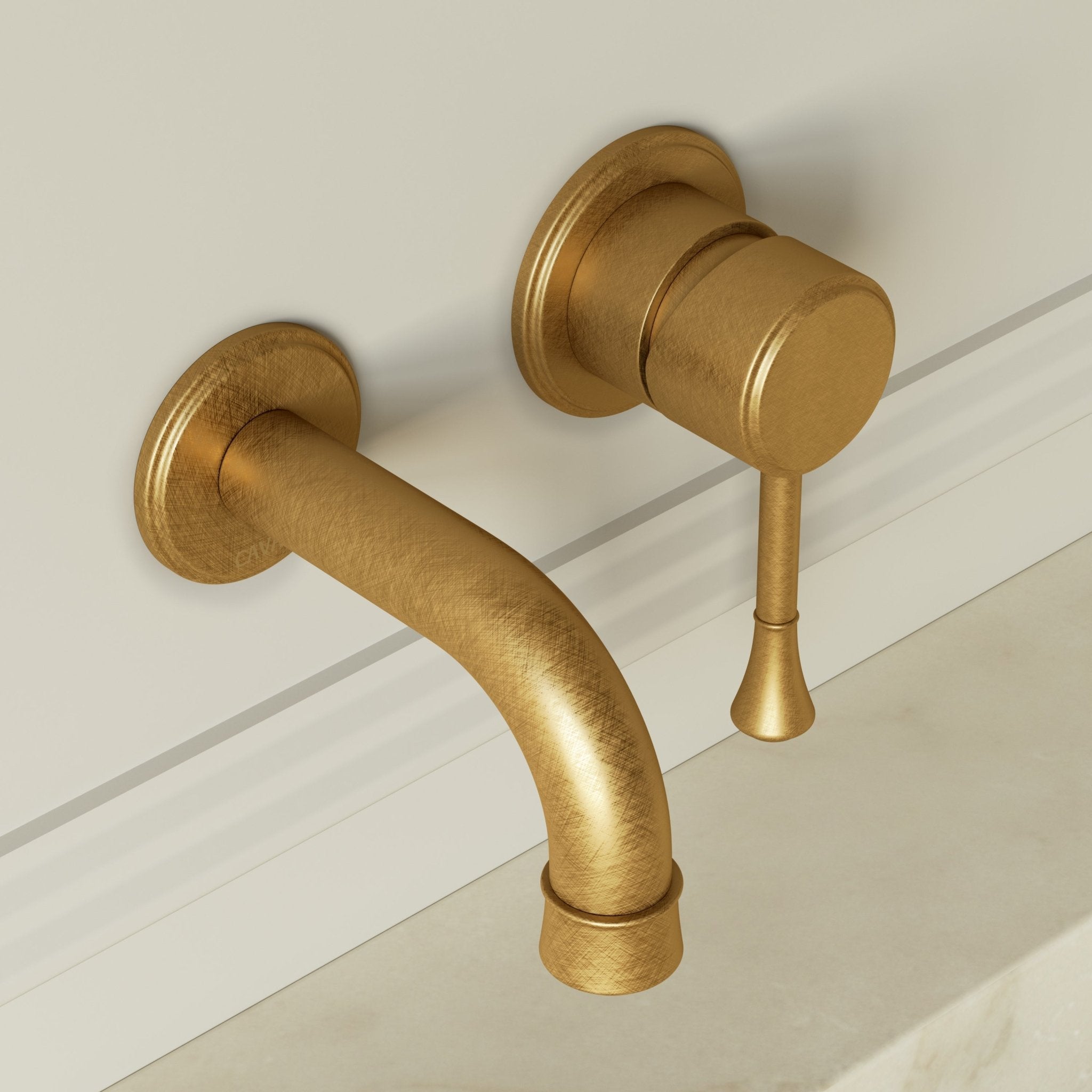 Image of Aurelian Short Spout Wall Mounted Basin Mixer Tap - Cavari
