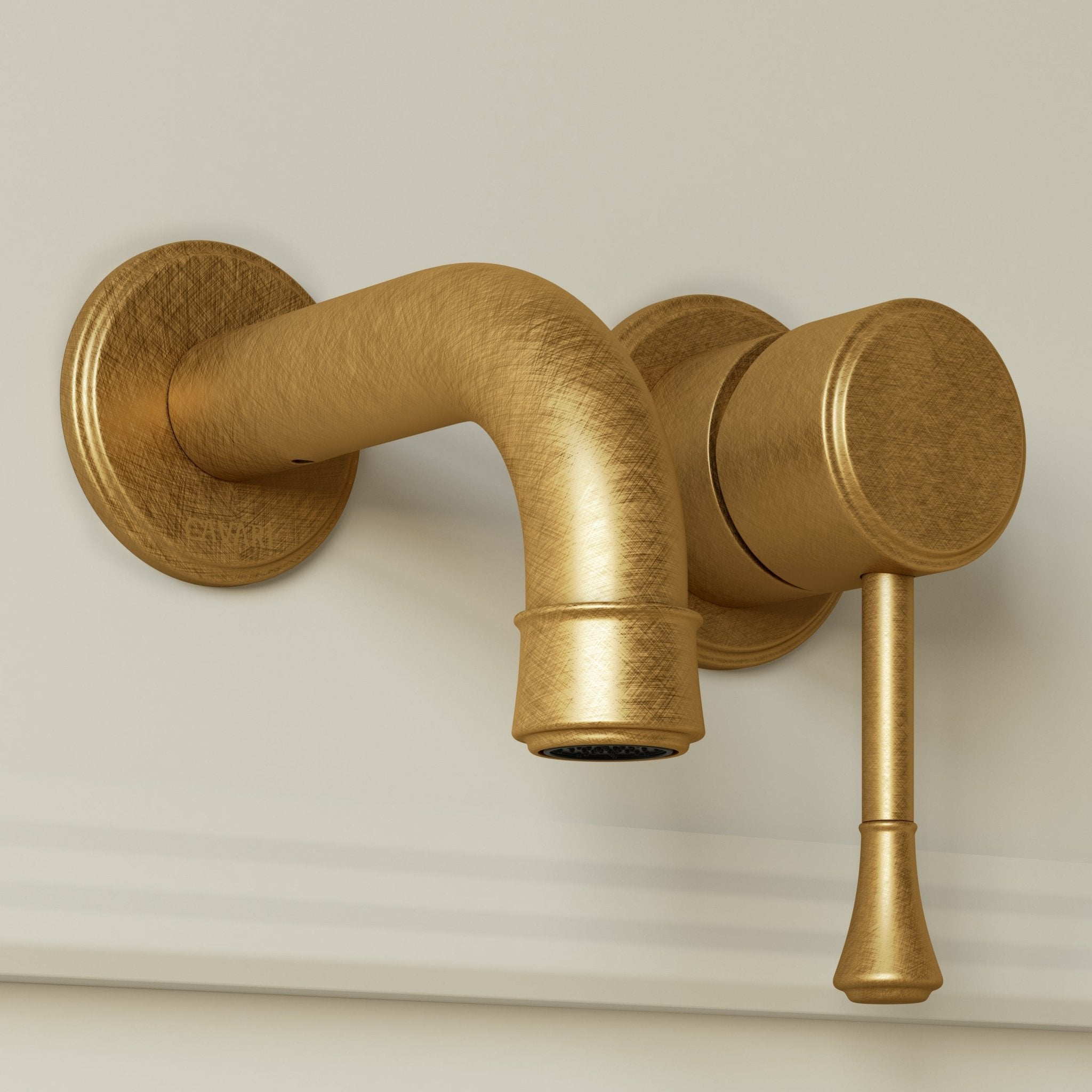 Image of Aurelian Short Spout Wall Mounted Basin Mixer Tap - Cavari