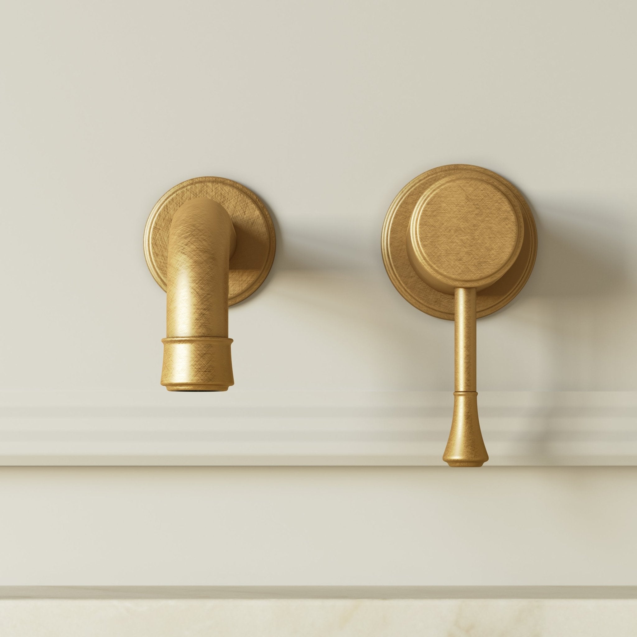 Image of Aurelian Short Spout Wall Mounted Basin Mixer Tap - Cavari