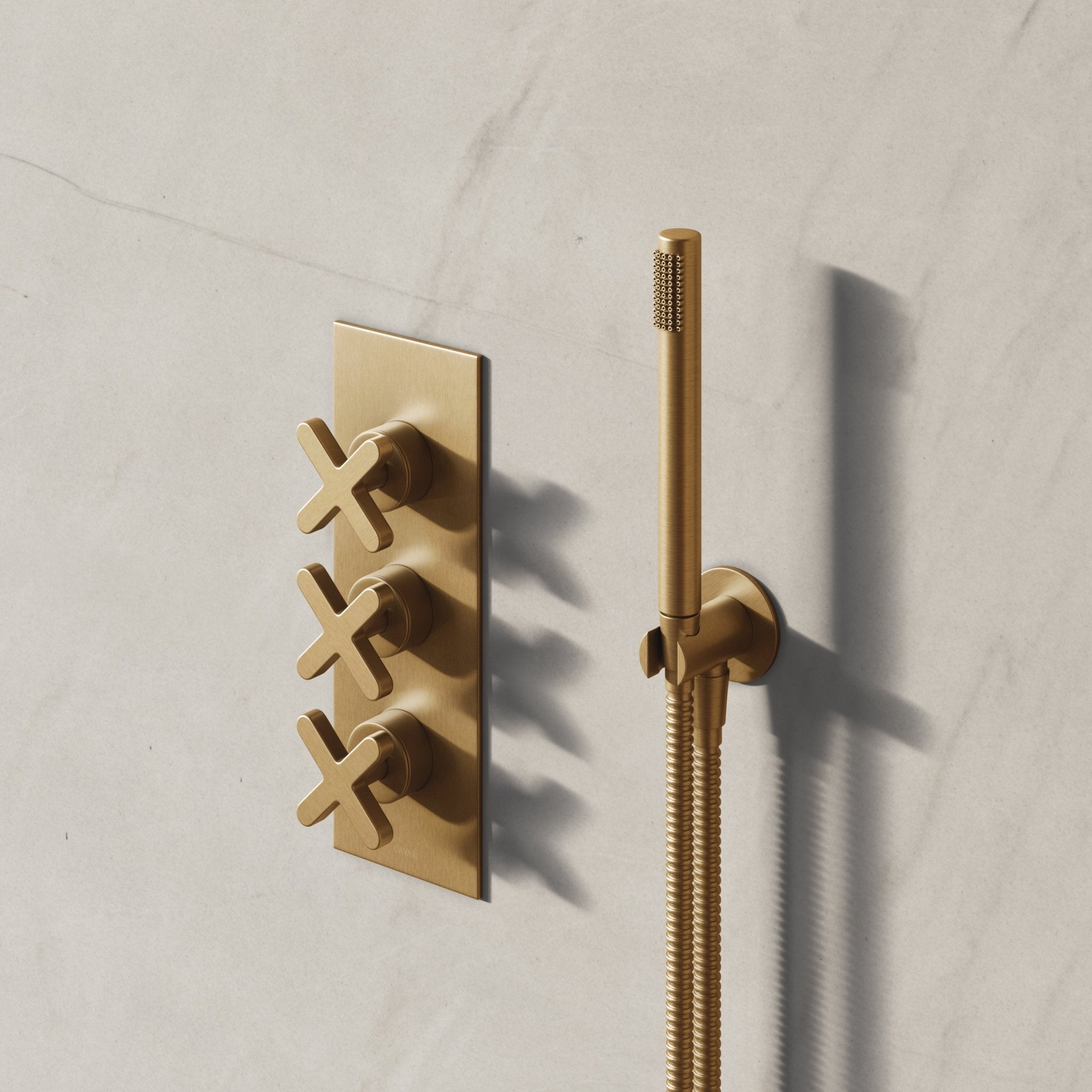 Image of Axiom 2-Way Thermostatic Shower Set – Ceiling Mounted Overhead & Angled Hand Shower - Cavari