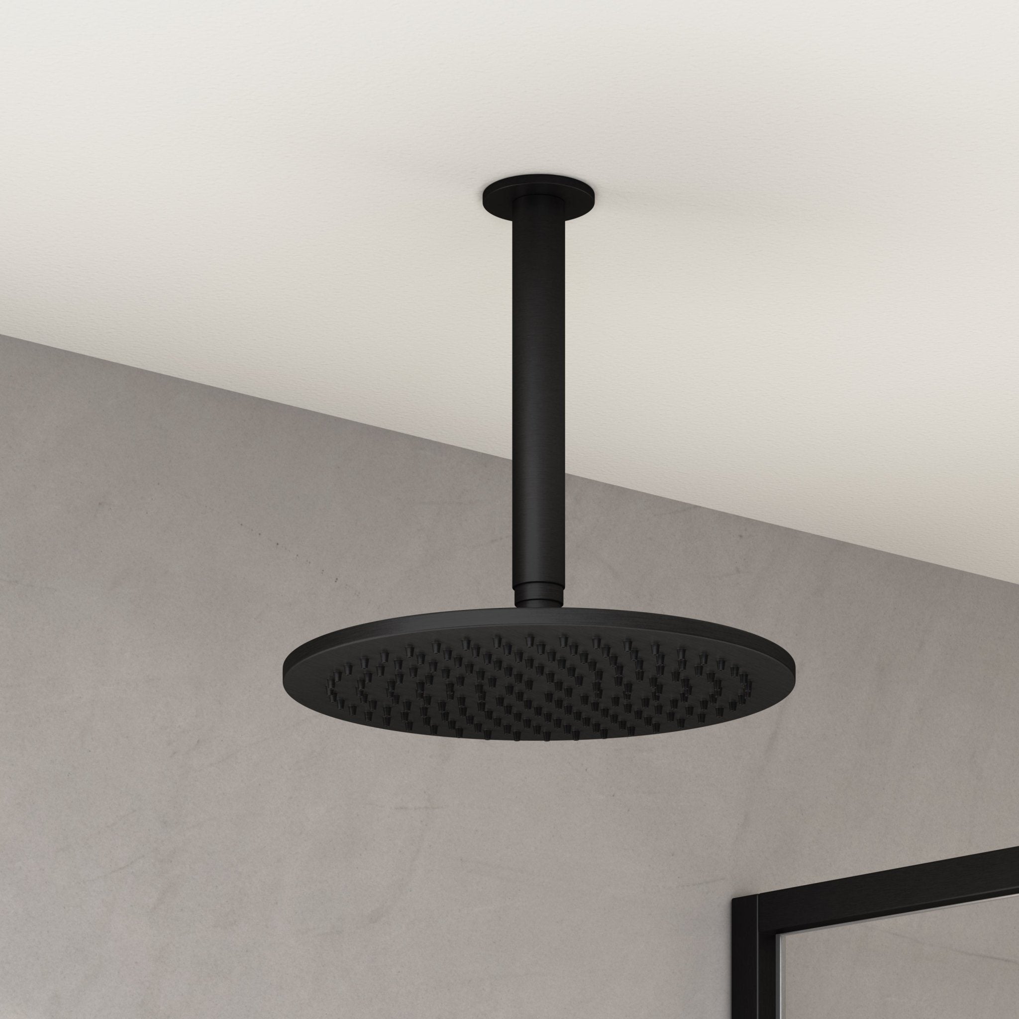 Image of Axiom 2-Way Thermostatic Shower Set – Ceiling Mounted Overhead & Square Hand Shower - Cavari