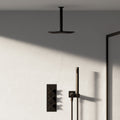 Axiom 2-Way Thermostatic Shower Set – Ceiling Mounted Overhead & Square Angled Hand Shower