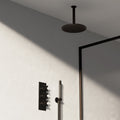 Axiom 2-Way Thermostatic Shower Set – Ceiling Mounted Overhead & Round Straight Hand Shower