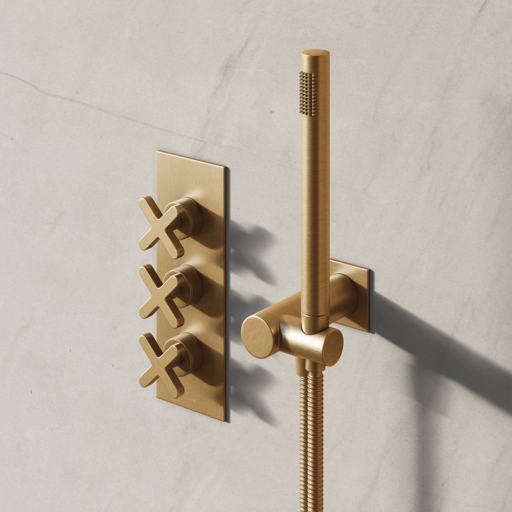 Image of Axiom 2-Way Thermostatic Shower Set – Overhead & Square Hand Shower - Cavari