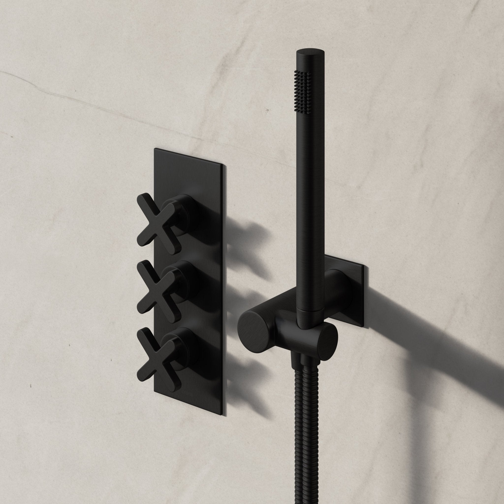 Image of Axiom 2-Way Thermostatic Shower Set – Overhead & Square Hand Shower - Cavari