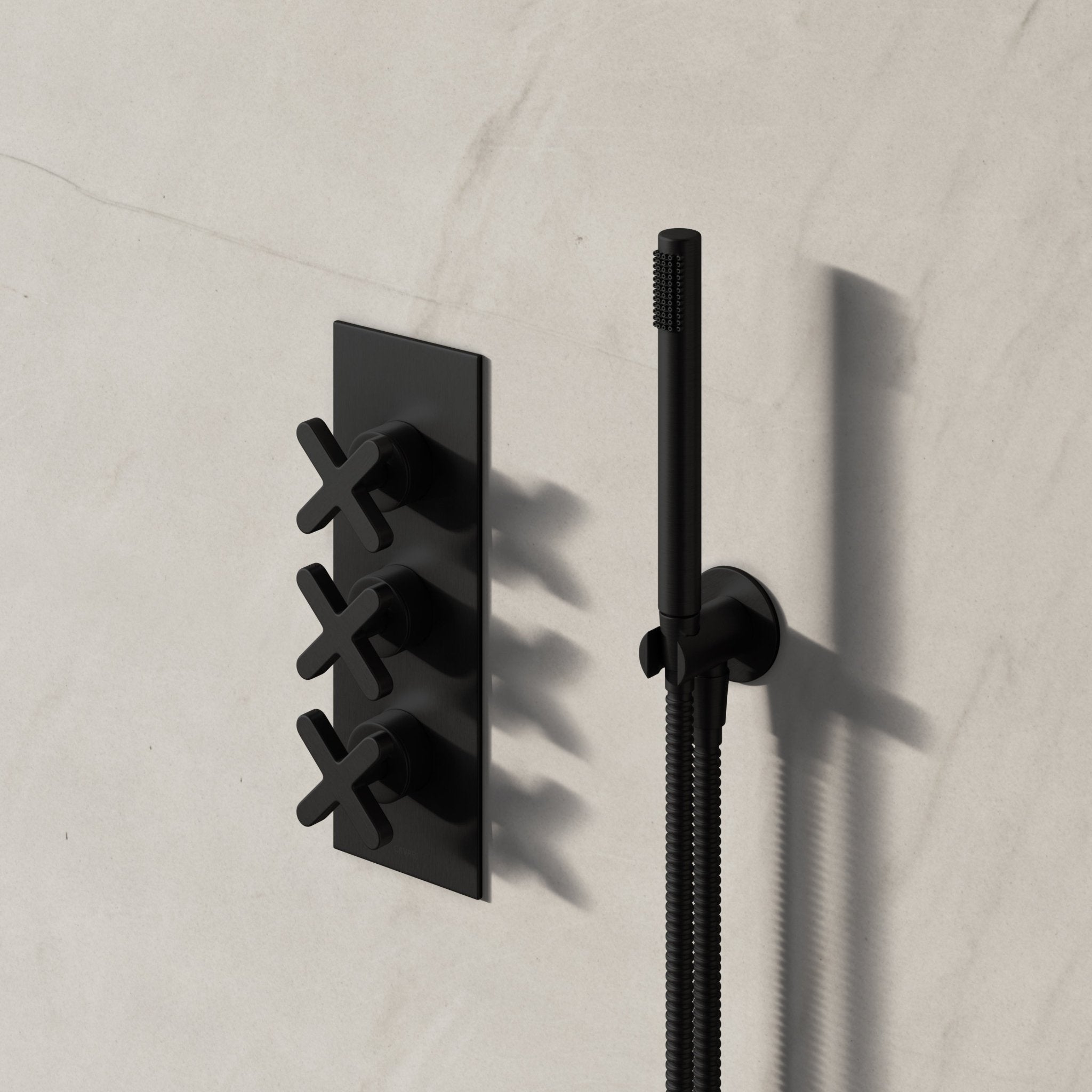 Image of Axiom 2-Way Thermostatic Shower Set – Overhead & Straight Hand Shower - Cavari
