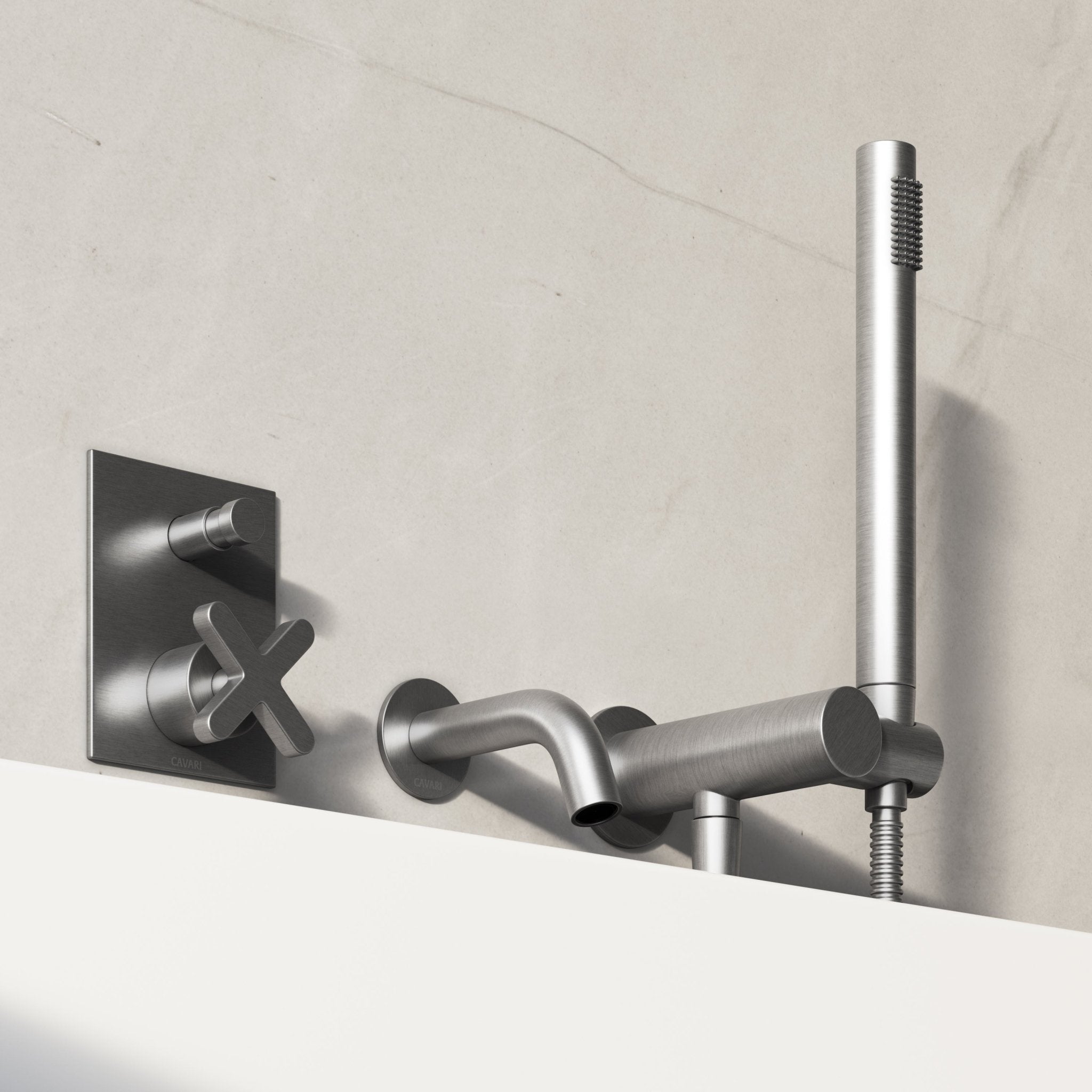 Image of Axiom Bath Set with Diverter & Angled Hand Shower - Cavari