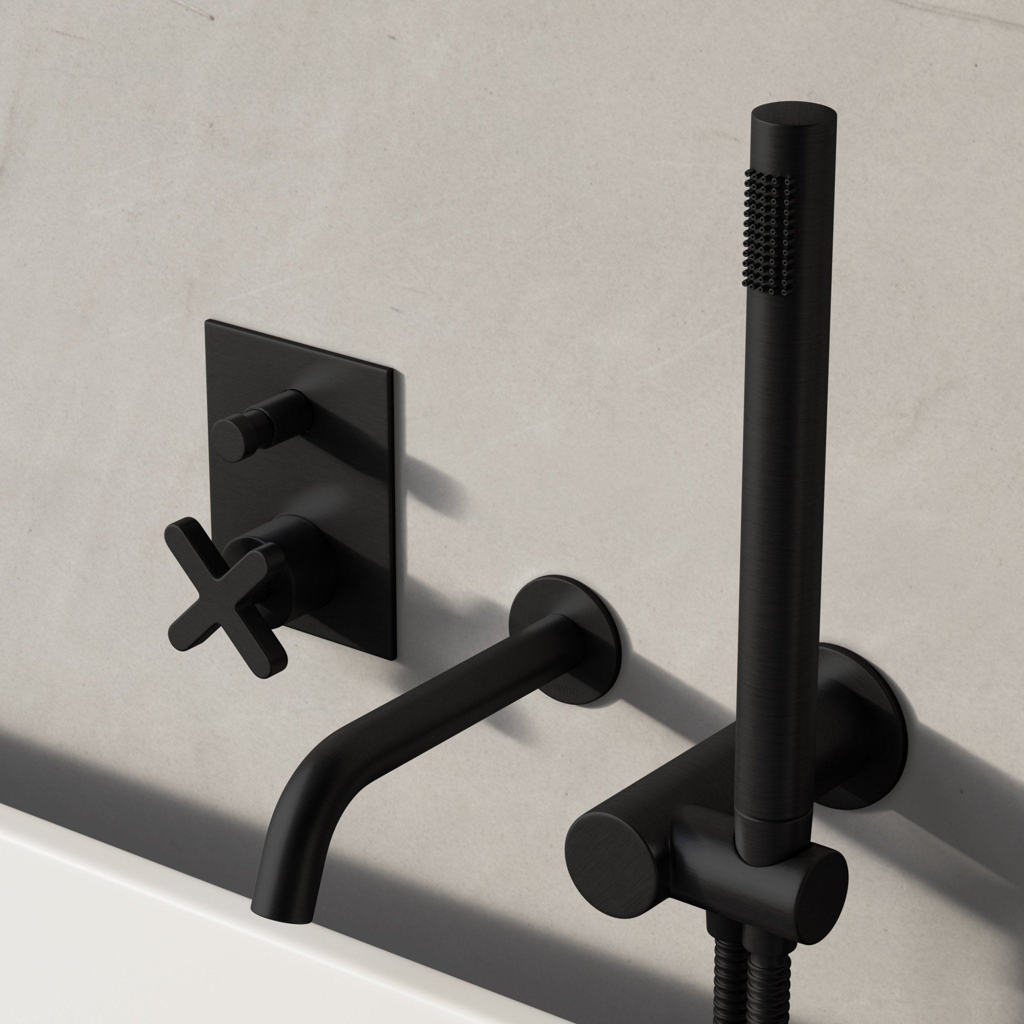 Image of Axiom Bath Set with Diverter & Angled Hand Shower - Cavari