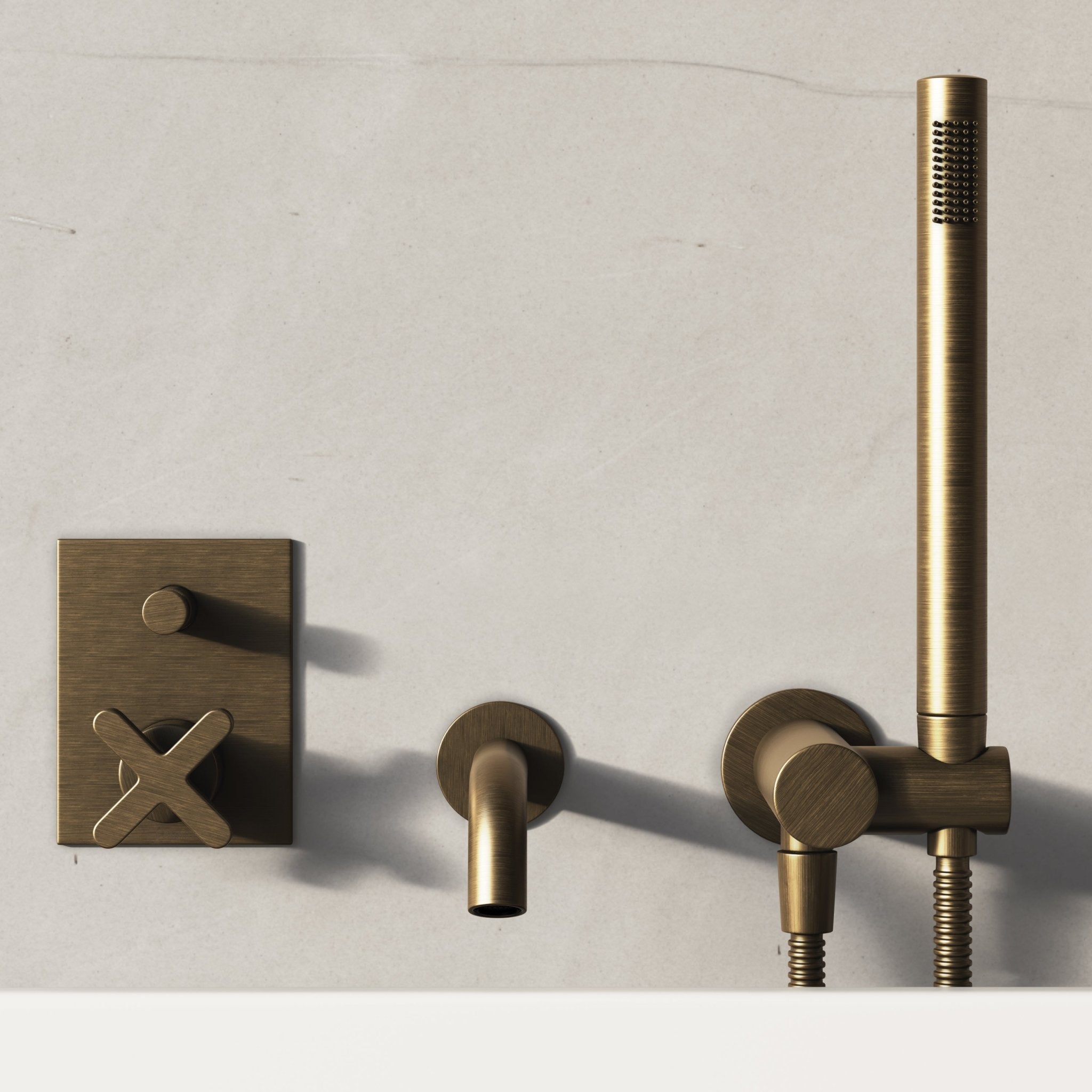 Image of Axiom Bath Set with Diverter & Angled Hand Shower - Cavari