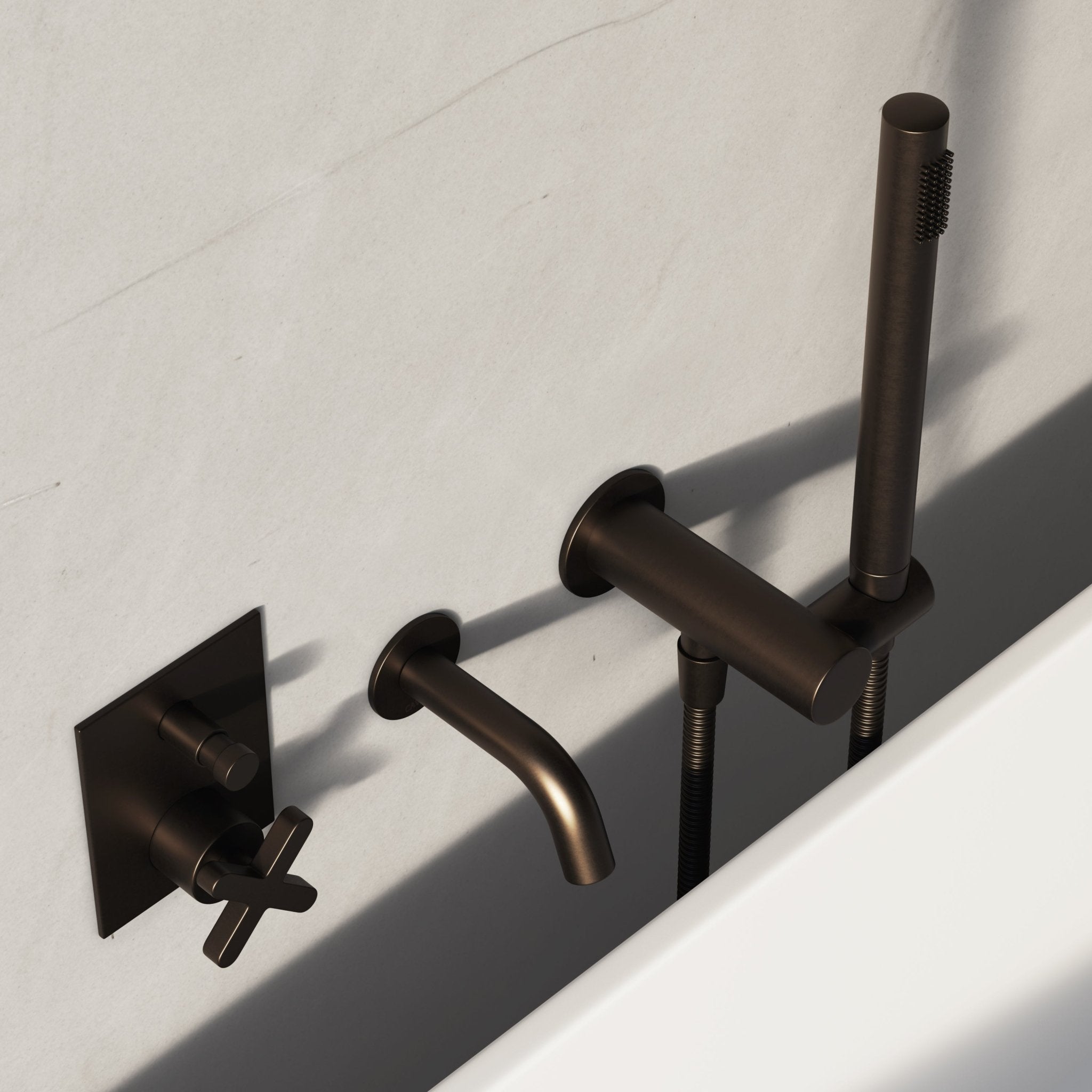 Image of Axiom Bath Set with Diverter & Angled Hand Shower - Cavari