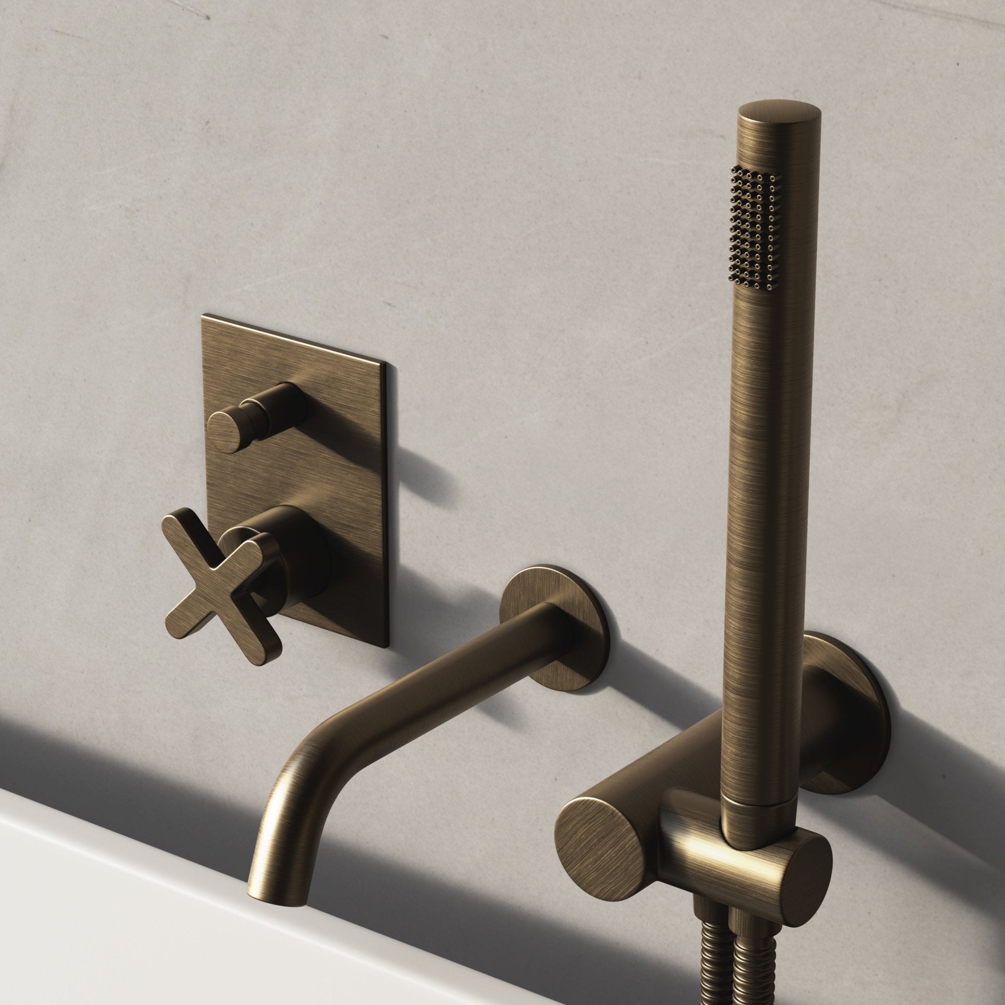 Image of Axiom Bath Set with Diverter & Angled Hand Shower - Cavari