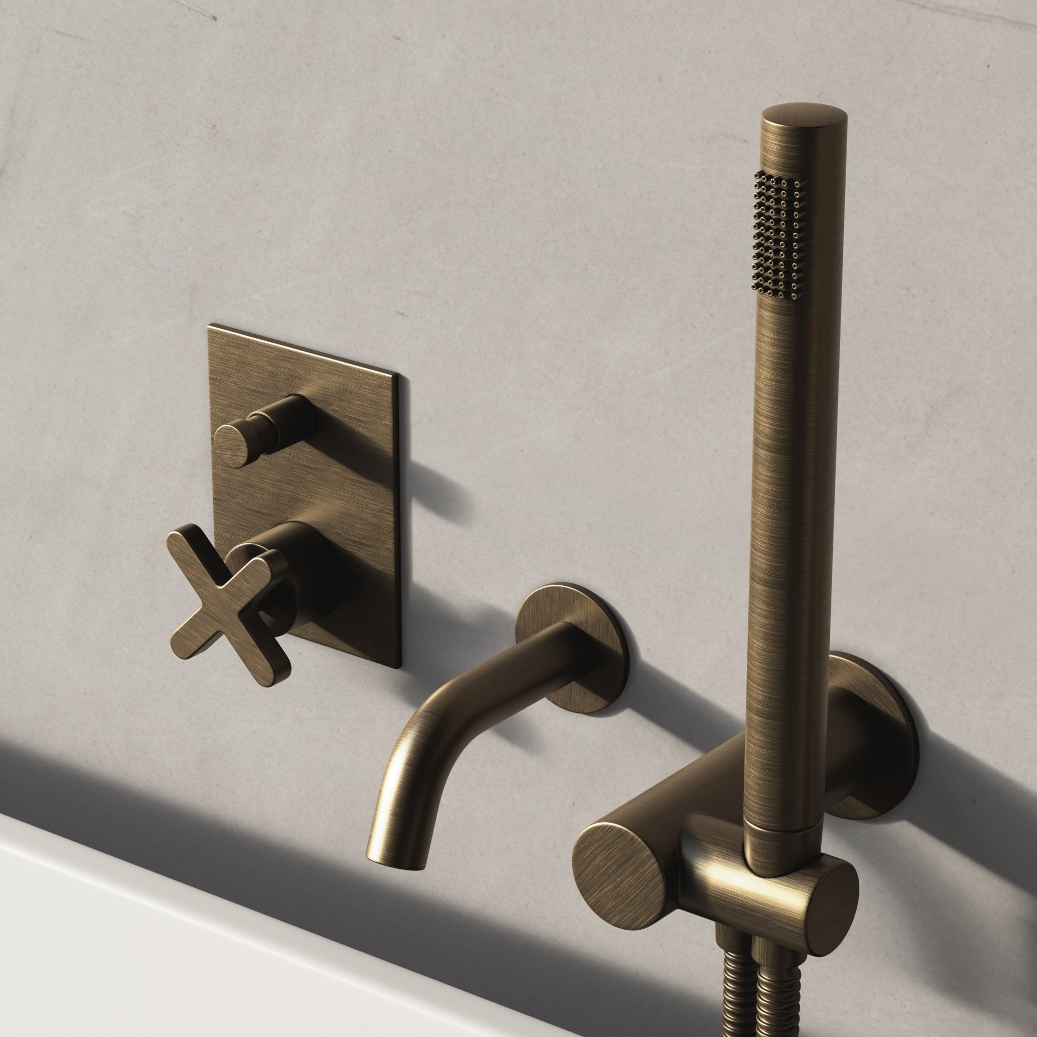 Image of Axiom Bath Set with Diverter & Angled Hand Shower - Cavari
