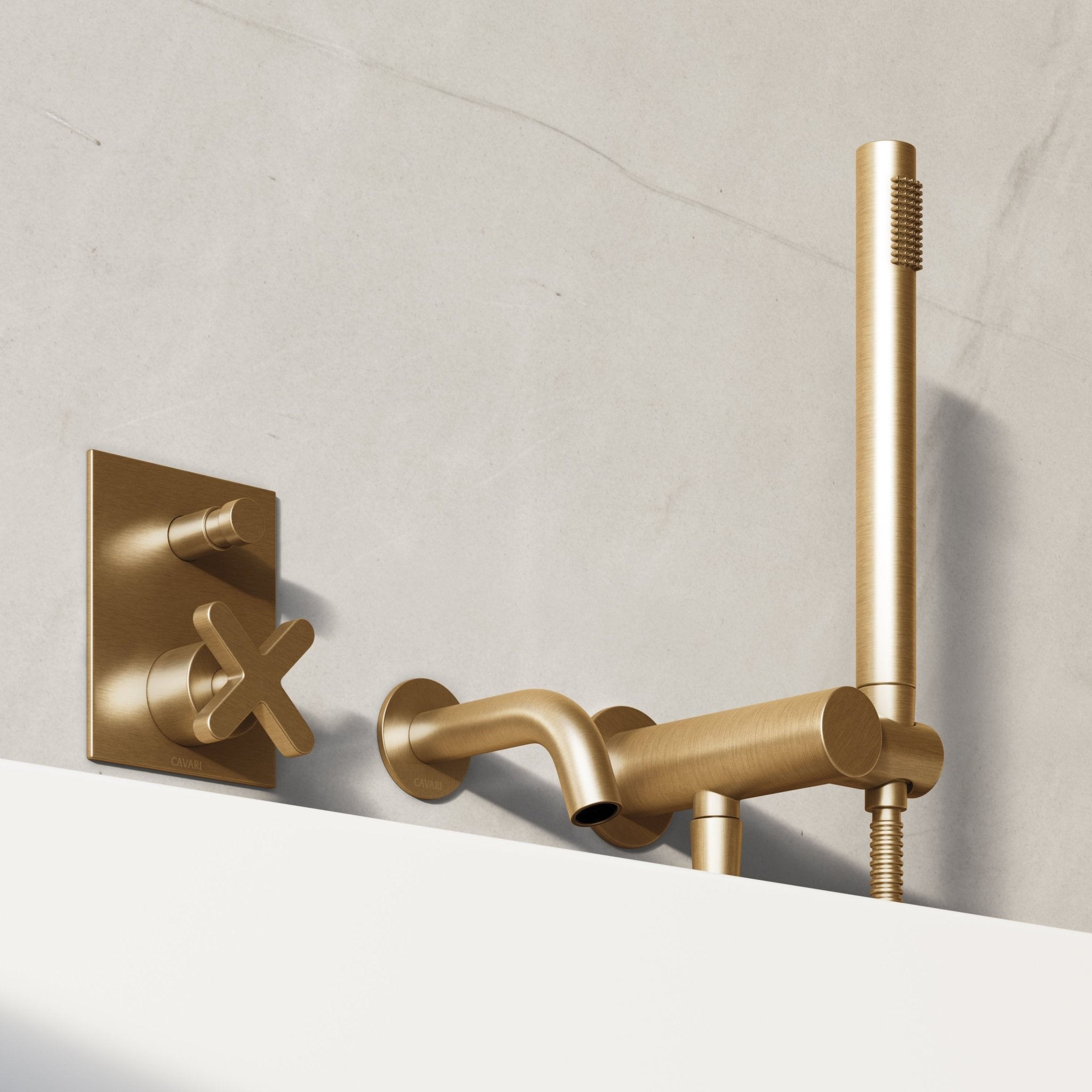 Image of Axiom Bath Set with Diverter & Angled Hand Shower - Cavari