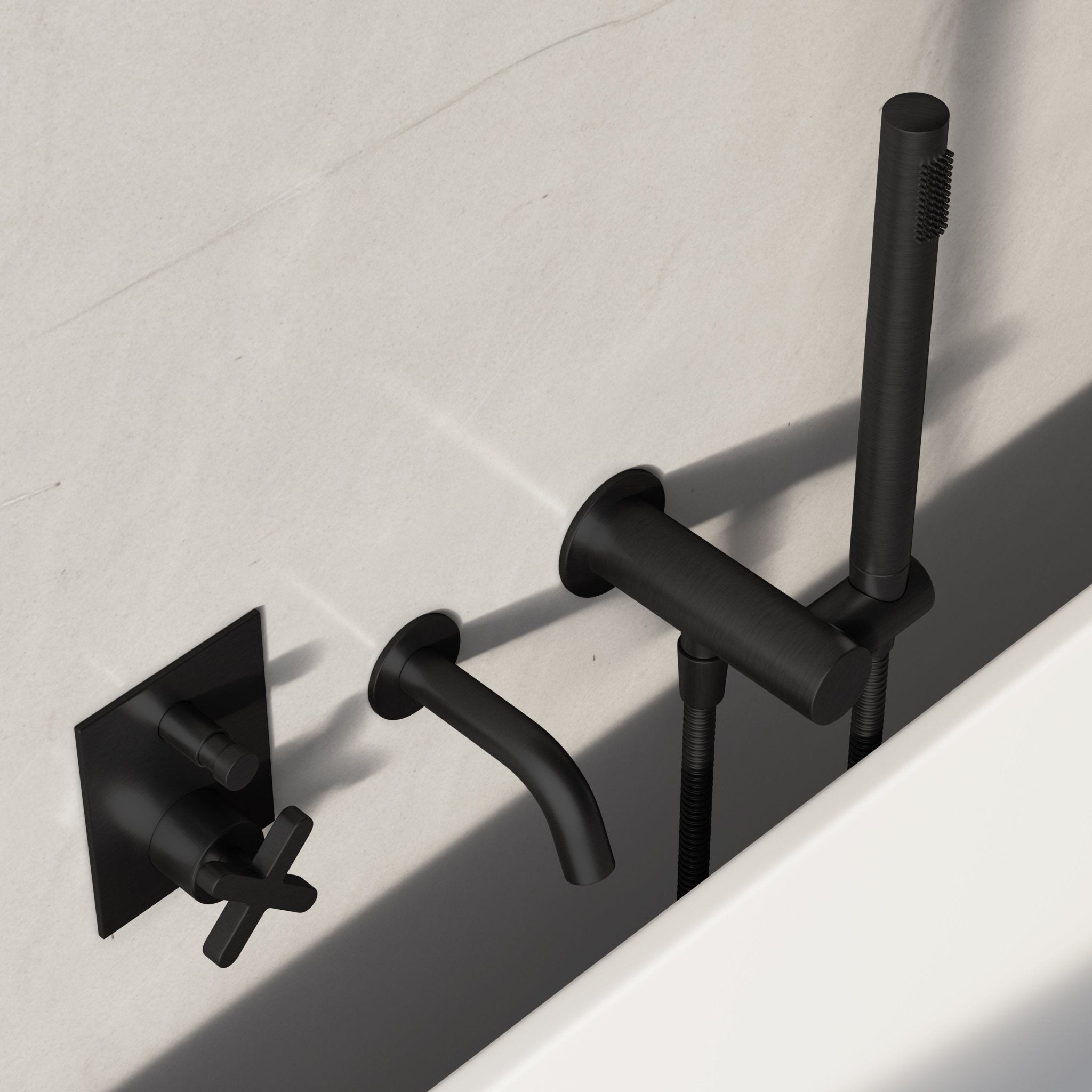 Image of Axiom Bath Set with Diverter & Angled Hand Shower - Cavari