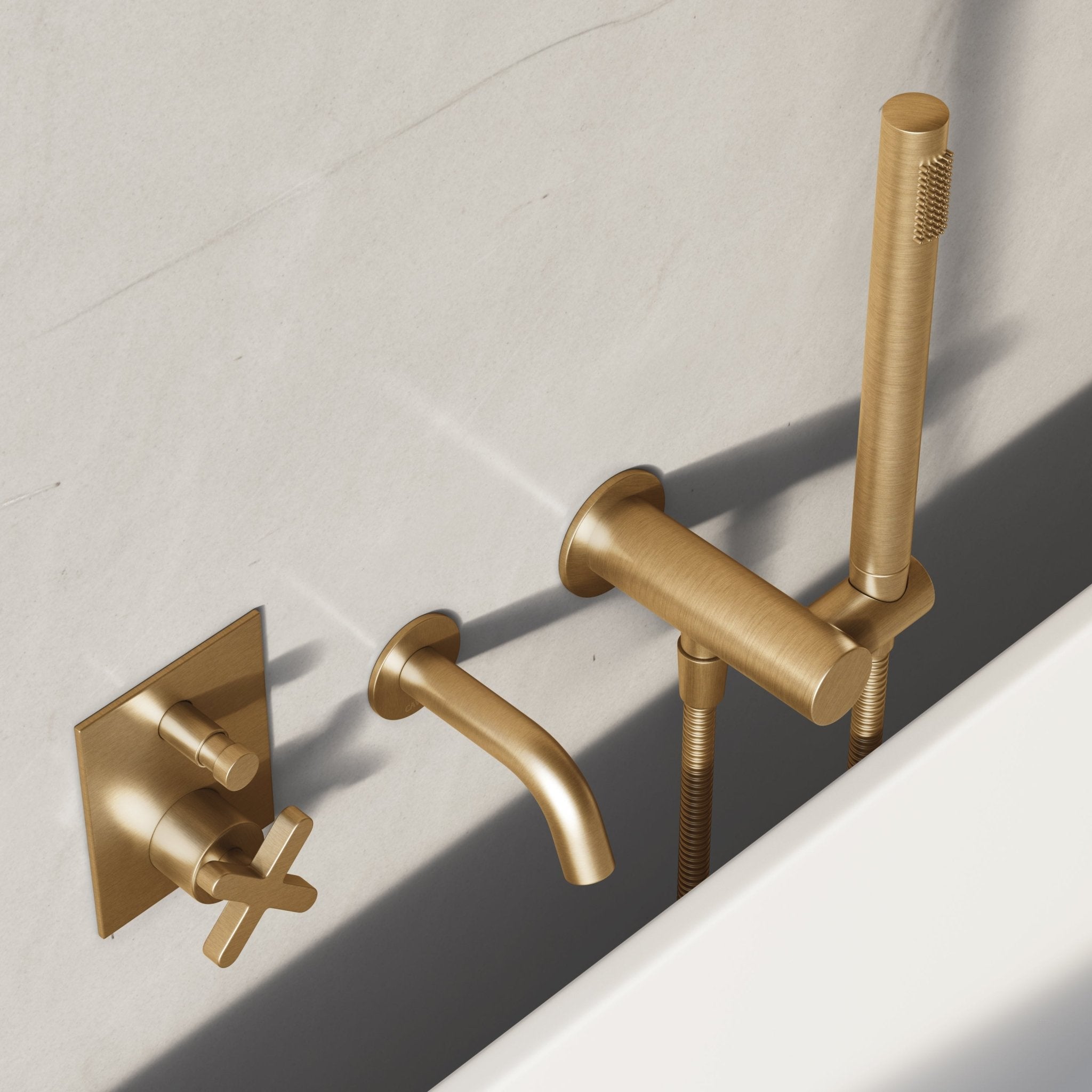 Image of Axiom Bath Set with Diverter & Angled Hand Shower - Cavari