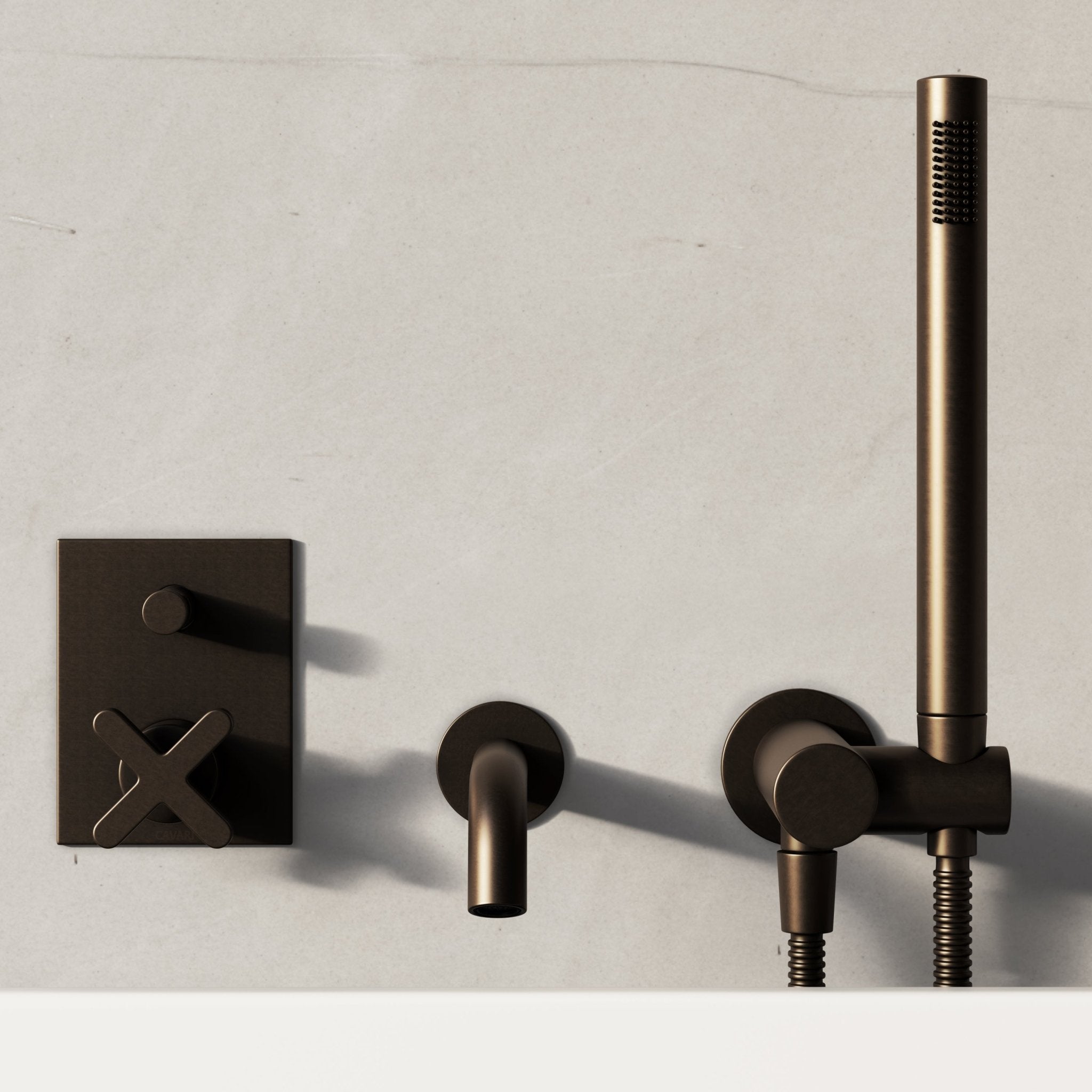 Image of Axiom Bath Set with Diverter & Angled Hand Shower - Cavari
