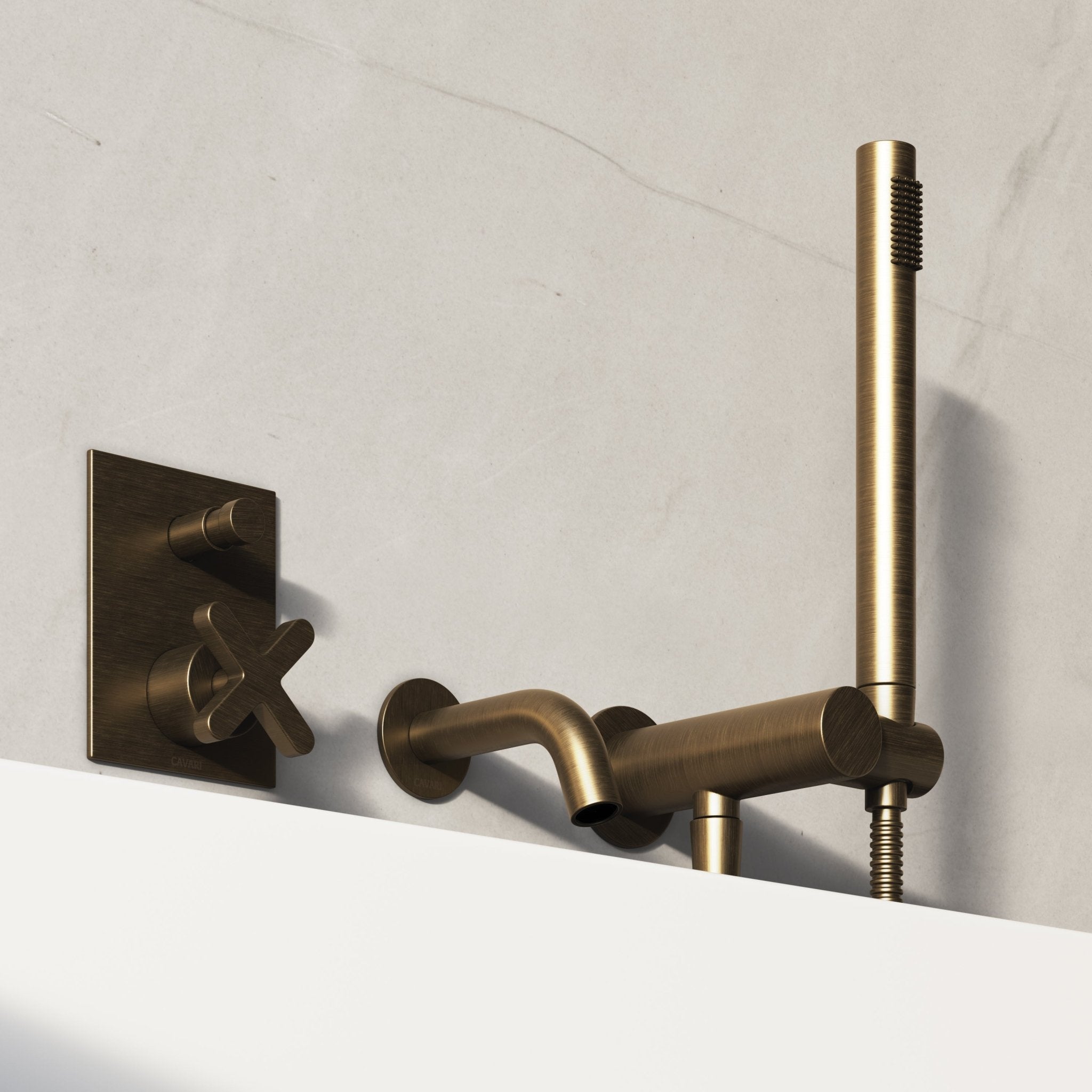 Image of Axiom Bath Set with Diverter & Angled Hand Shower - Cavari