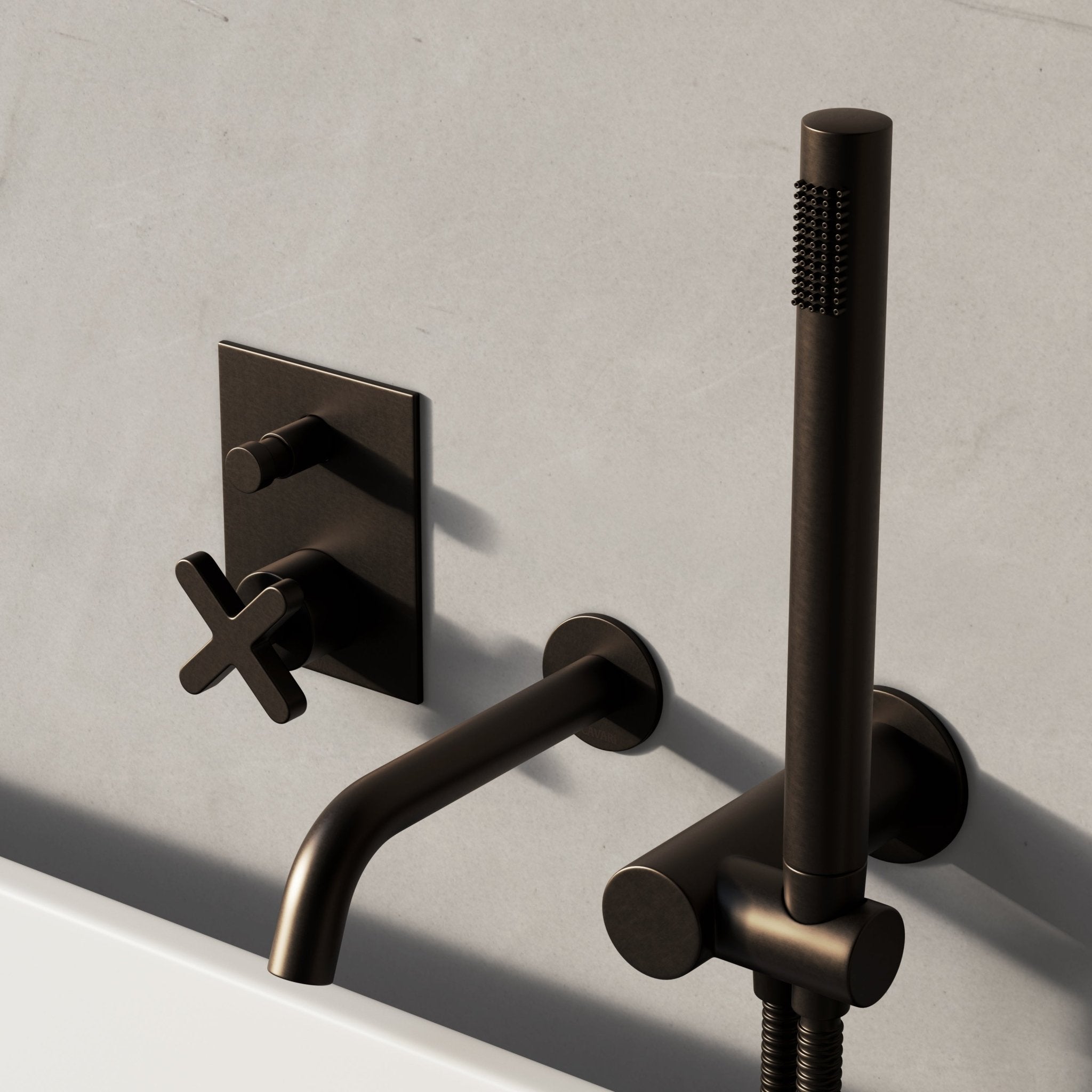 Image of Axiom Bath Set with Diverter & Angled Hand Shower - Cavari