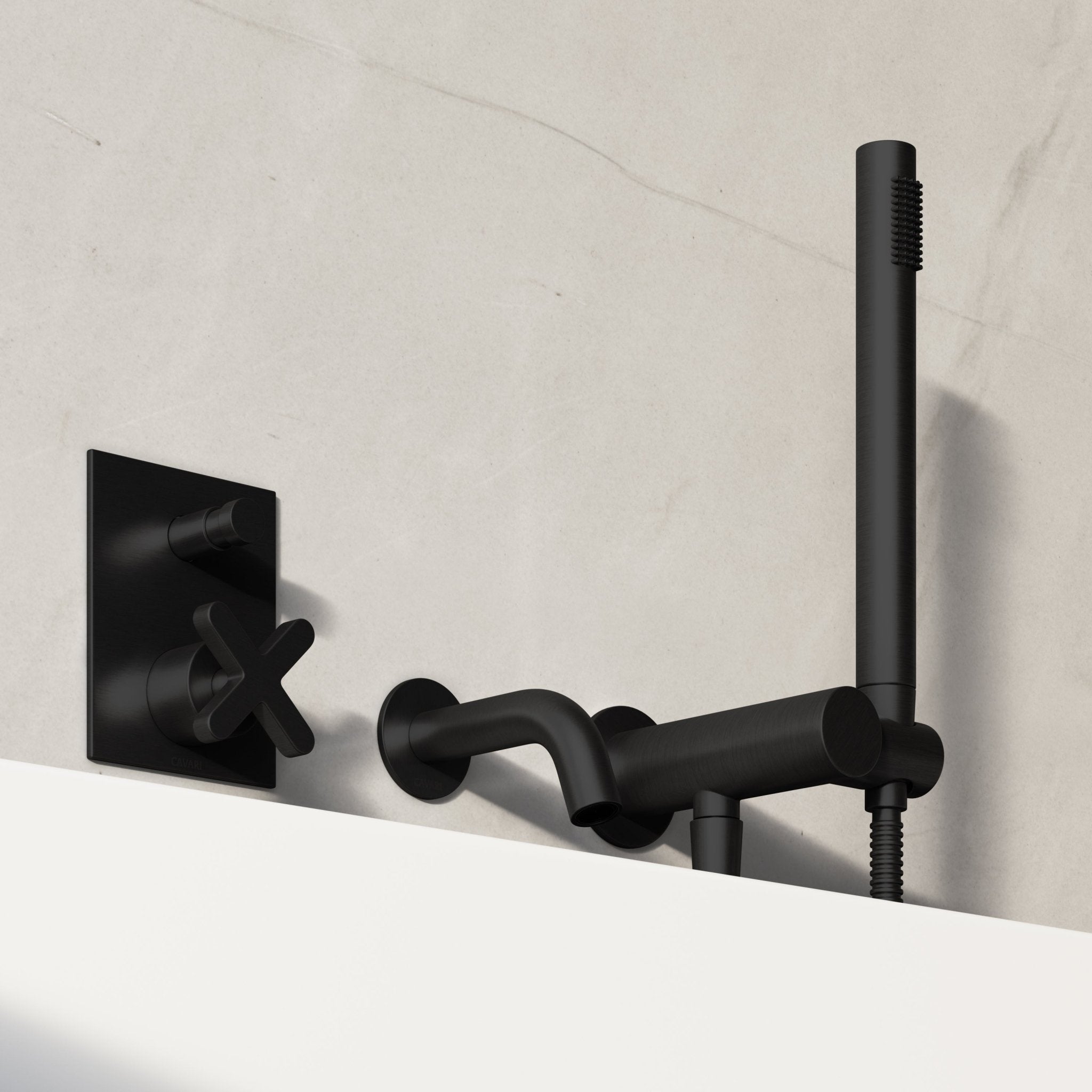 Image of Axiom Bath Set with Diverter & Angled Hand Shower - Cavari