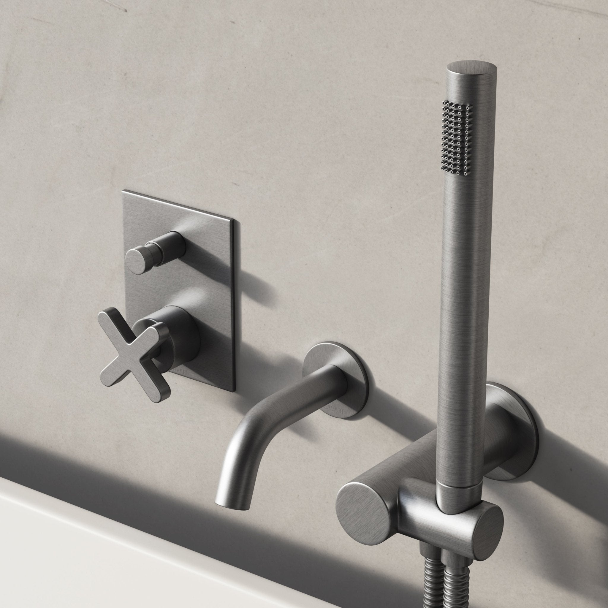 Image of Axiom Bath Set with Diverter & Angled Hand Shower - Cavari