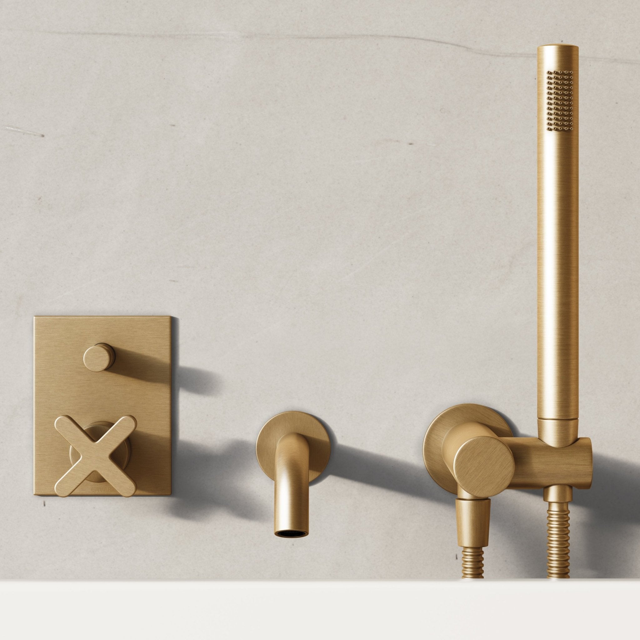 Image of Axiom Bath Set with Diverter & Angled Hand Shower - Cavari