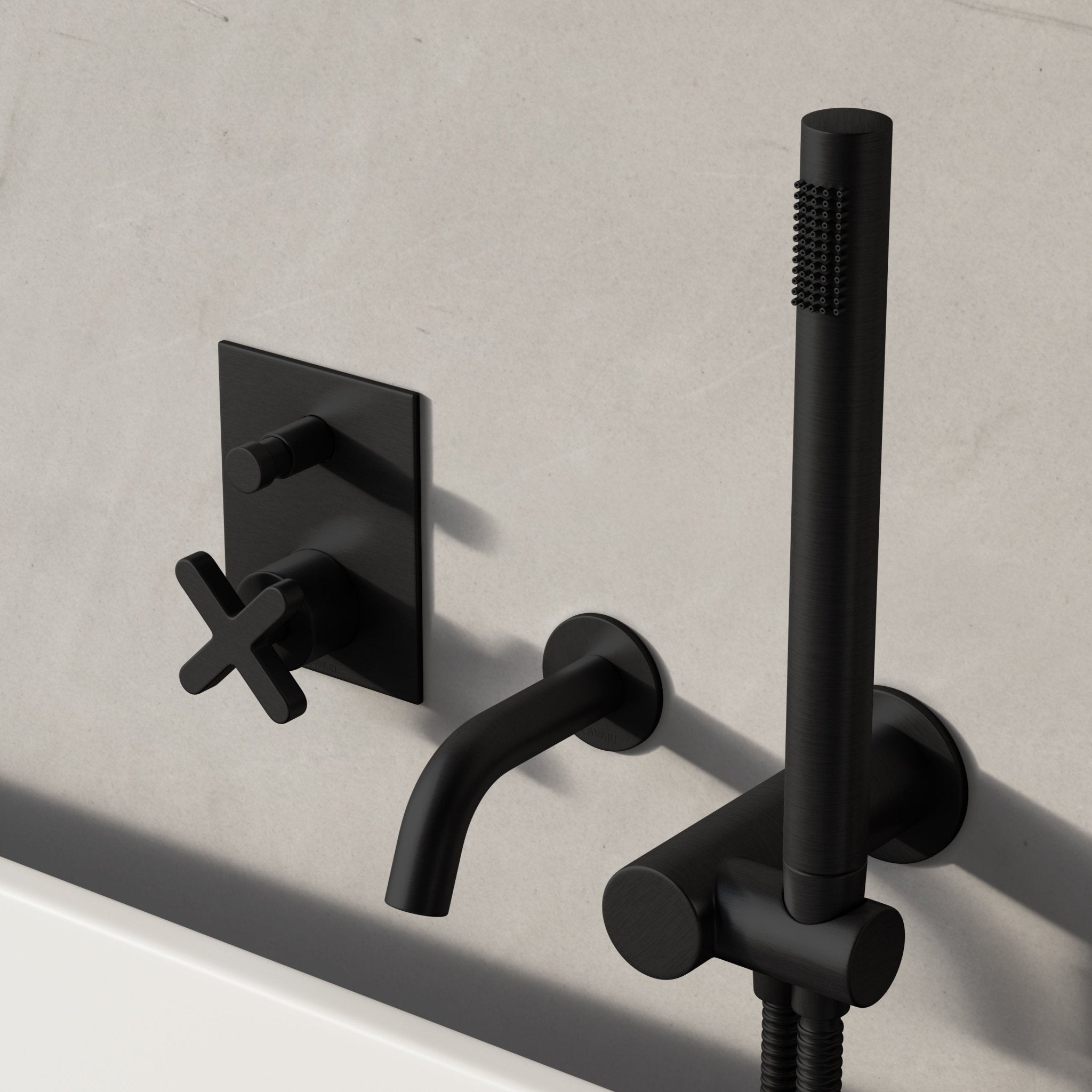 Image of Axiom Bath Set with Diverter & Angled Hand Shower - Cavari