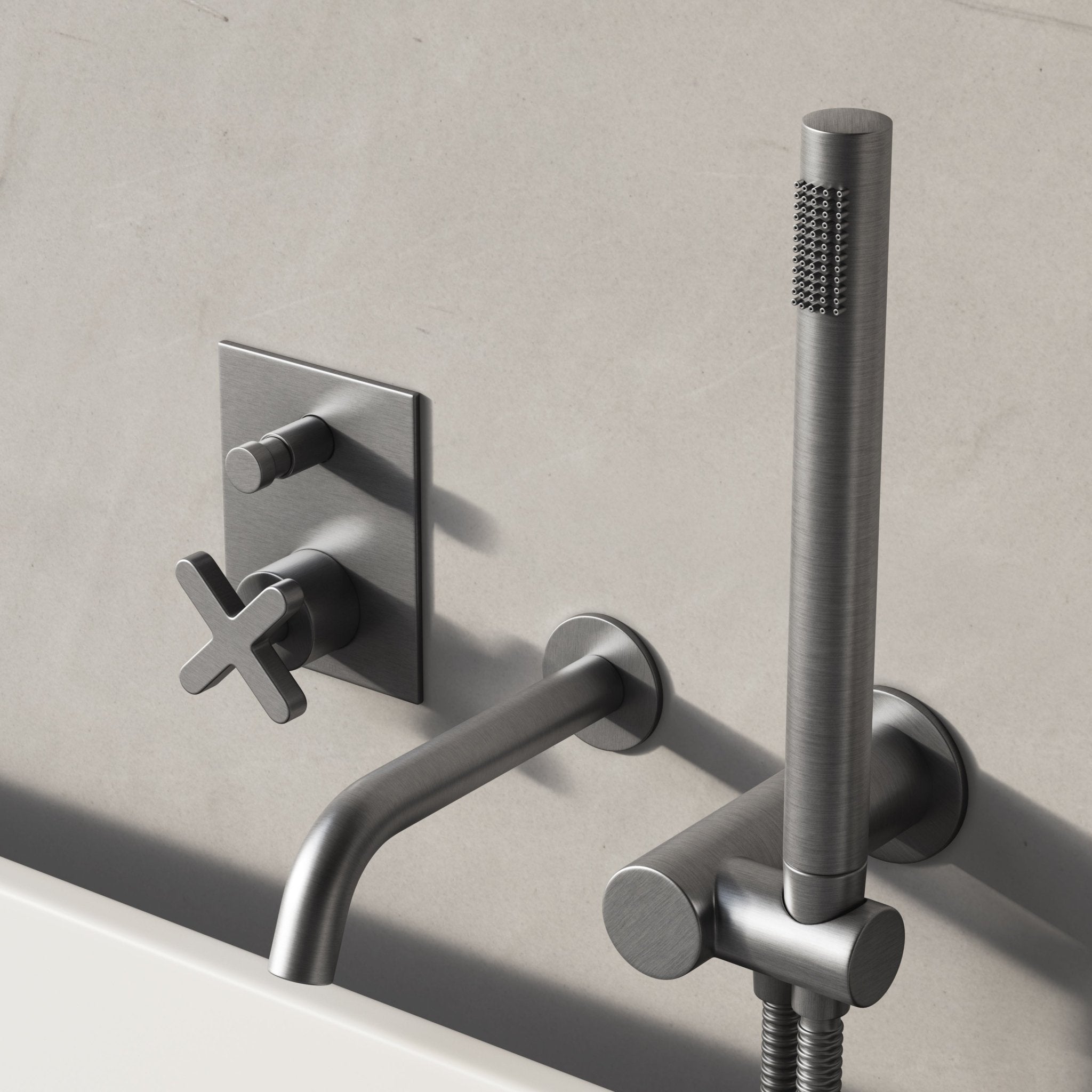 Image of Axiom Bath Set with Diverter & Angled Hand Shower - Cavari