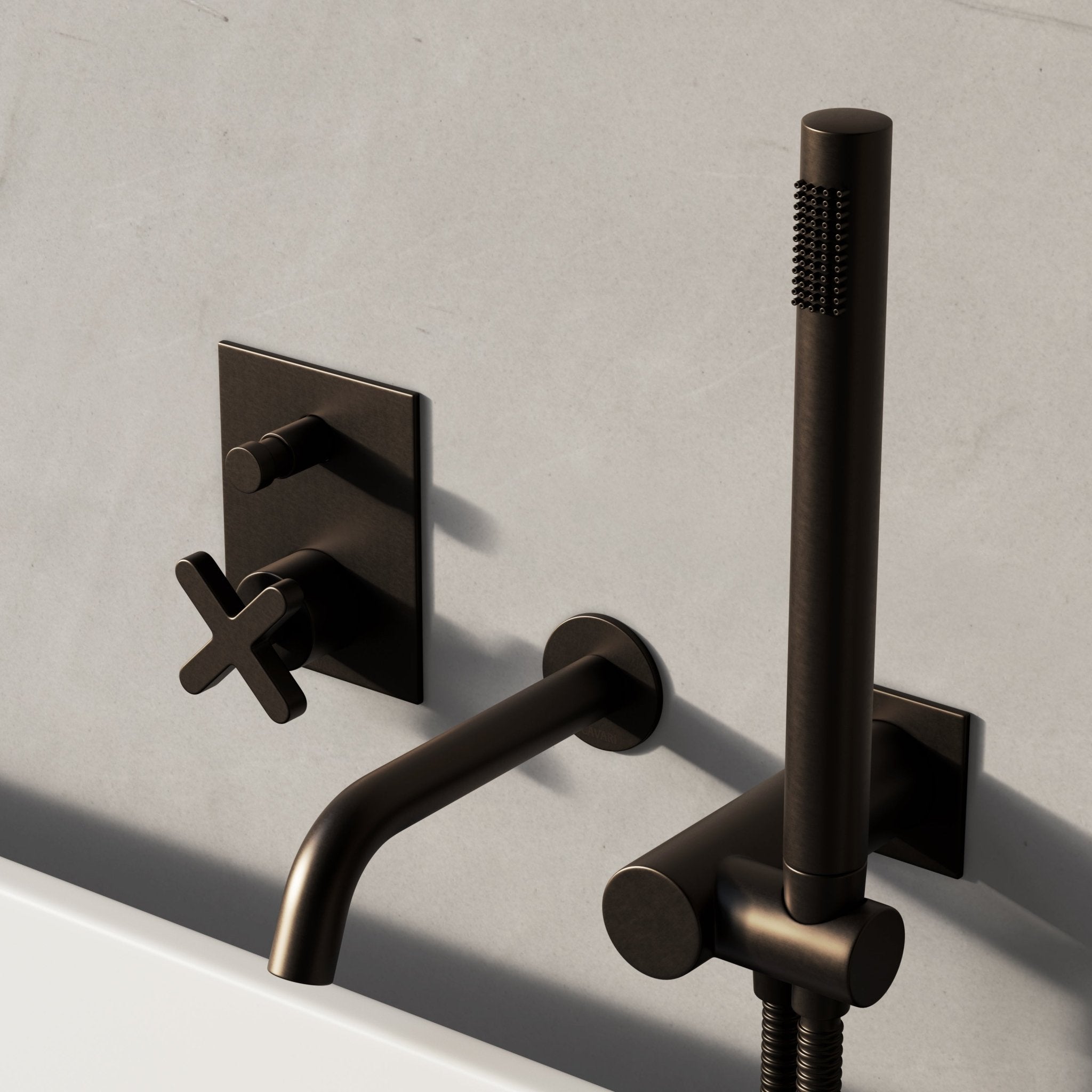 Image of Axiom Bath Set with Diverter & Square Hand Shower - Cavari