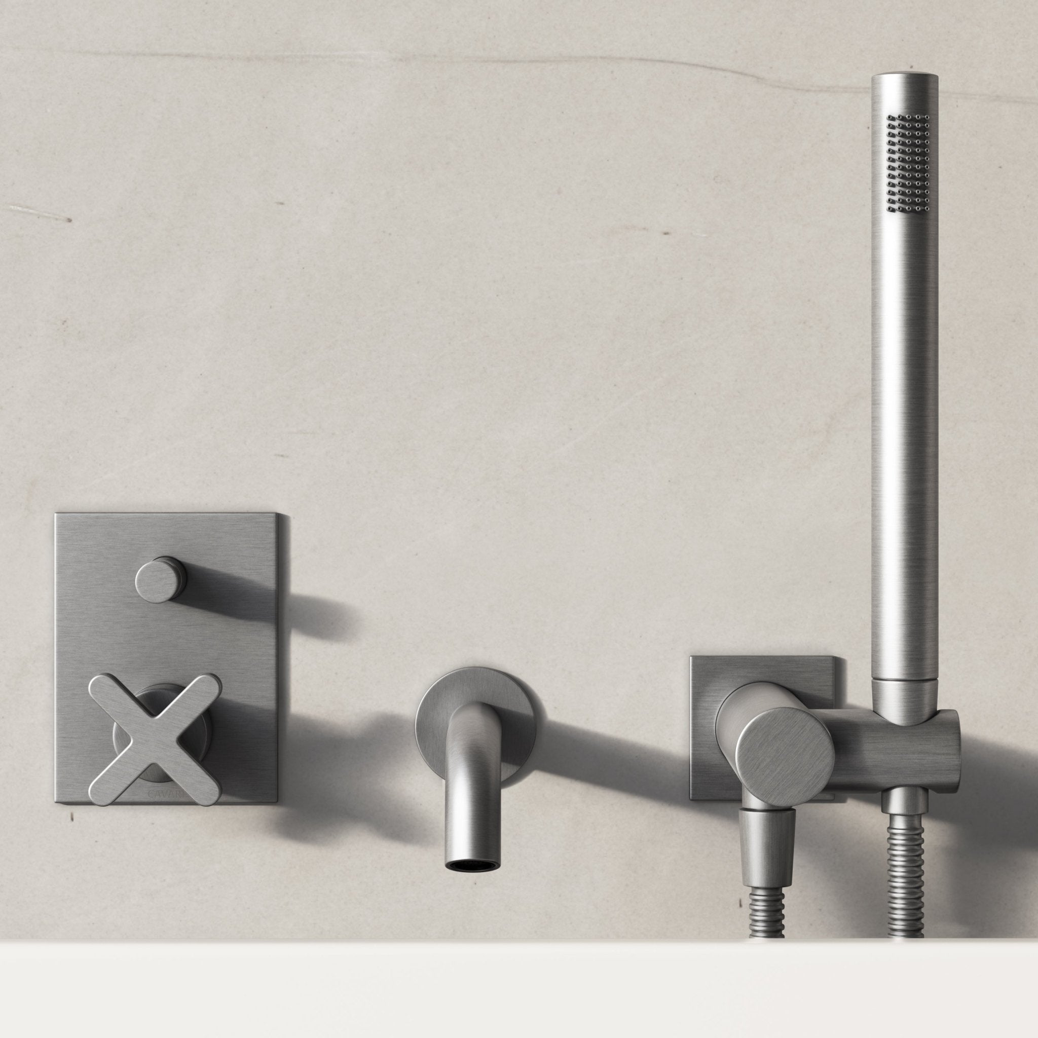 Image of Axiom Bath Set with Diverter & Square Hand Shower - Cavari