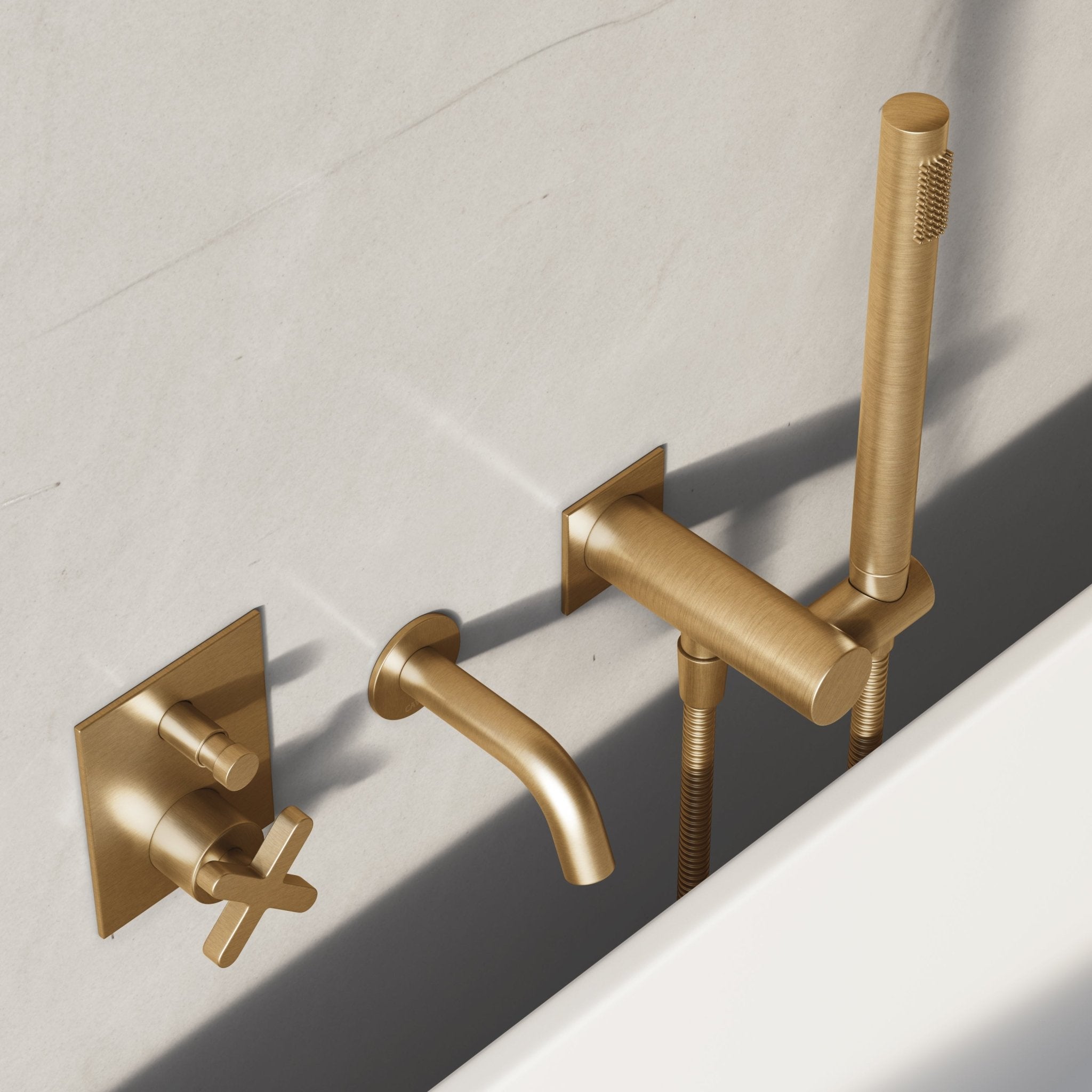 Image of Axiom Bath Set with Diverter & Square Hand Shower - Cavari