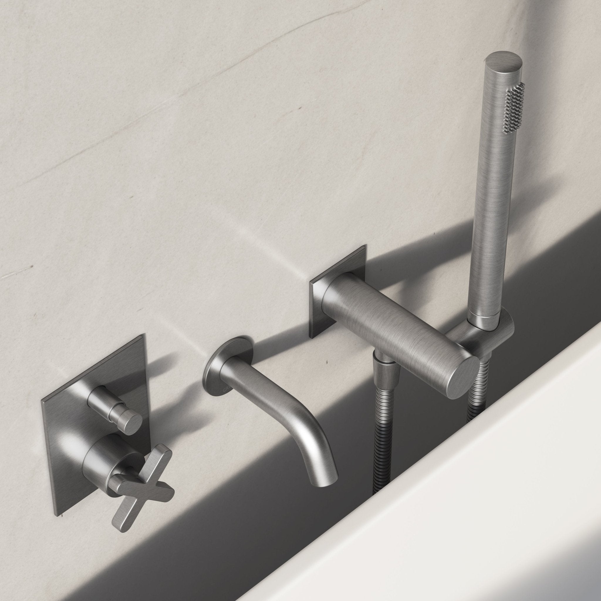 Image of Axiom Bath Set with Diverter & Square Hand Shower - Cavari