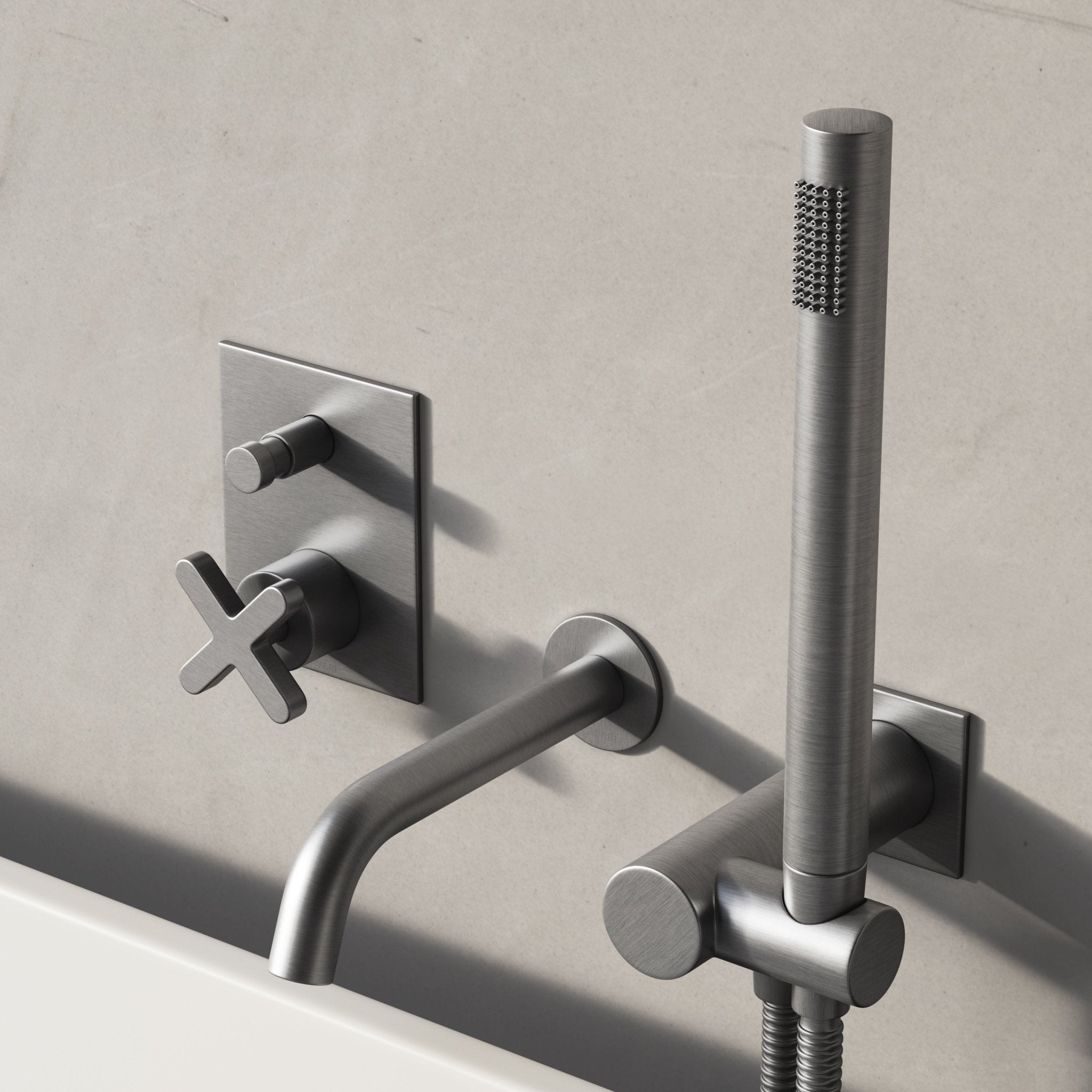 Image of Axiom Bath Set with Diverter & Square Hand Shower - Cavari