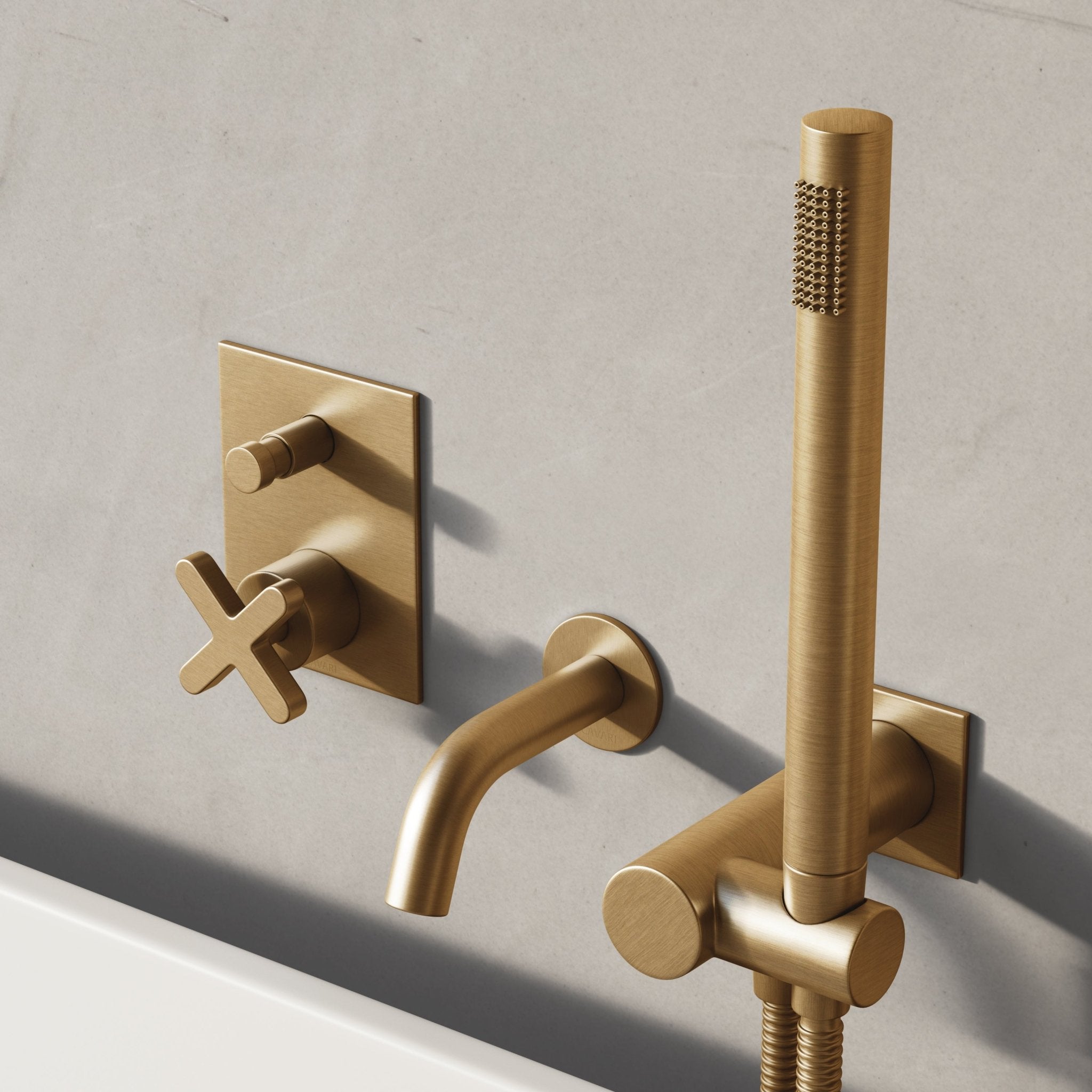 Image of Axiom Bath Set with Diverter & Square Hand Shower - Cavari