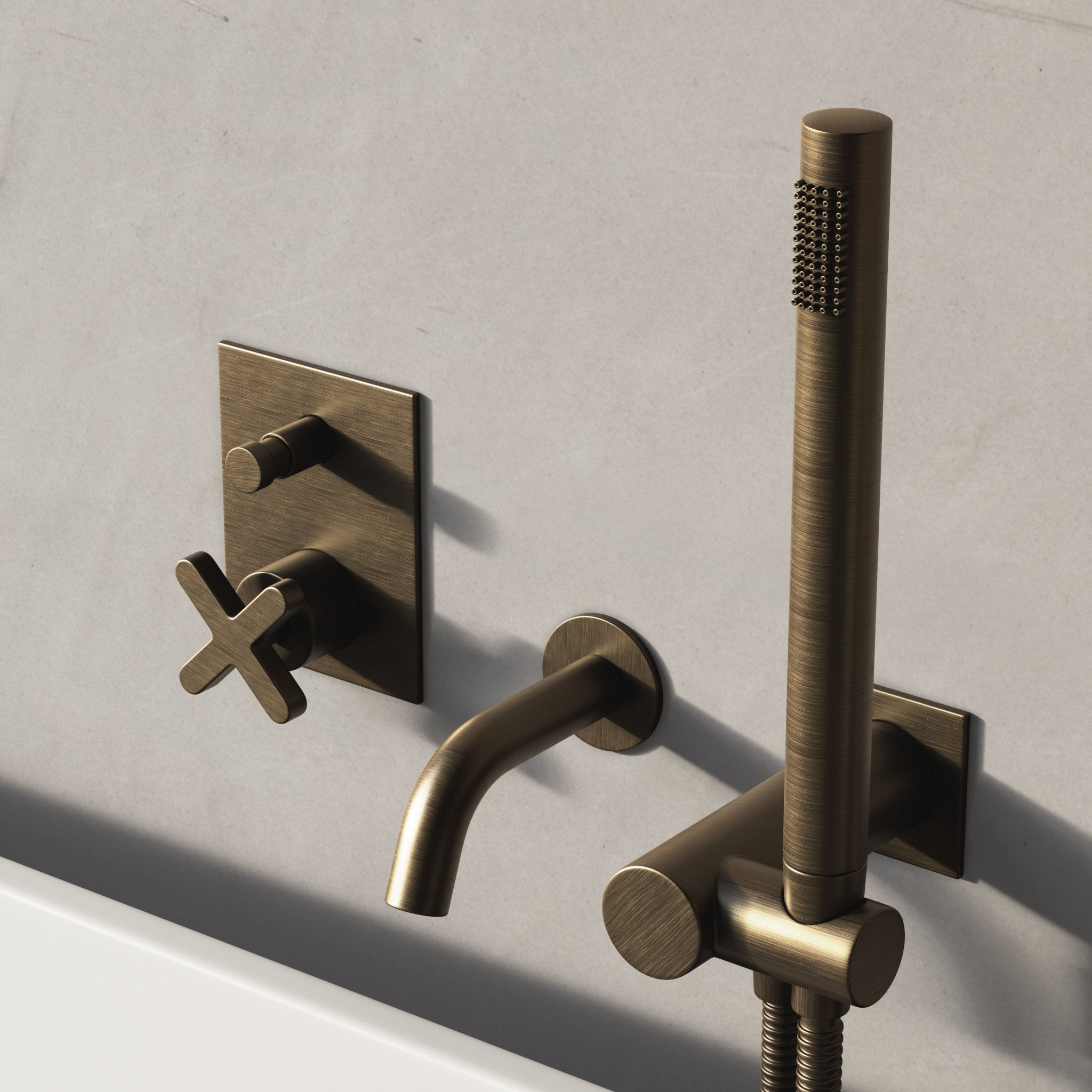 Image of Axiom Bath Set with Diverter & Square Hand Shower - Cavari