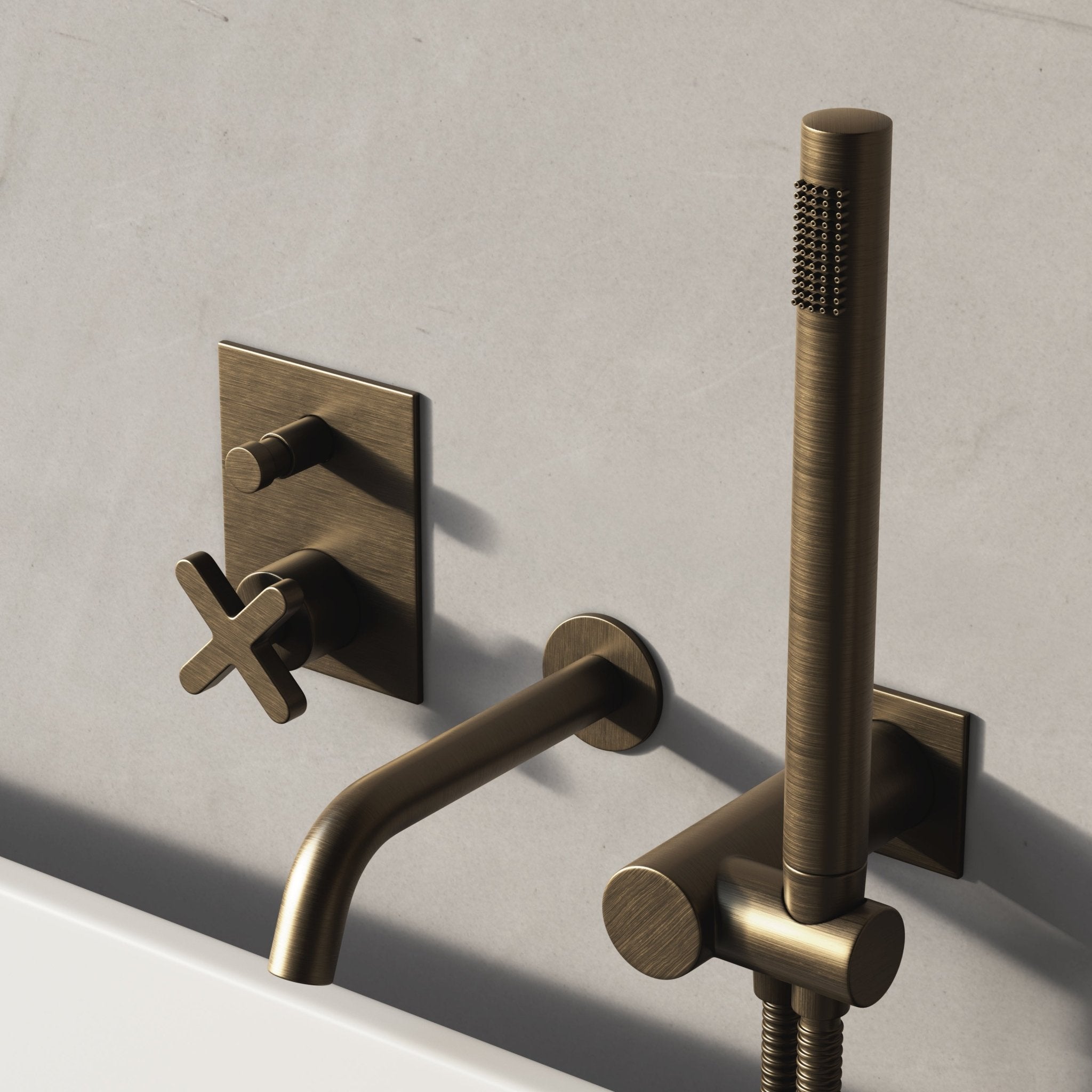 Image of Axiom Bath Set with Diverter & Square Hand Shower - Cavari