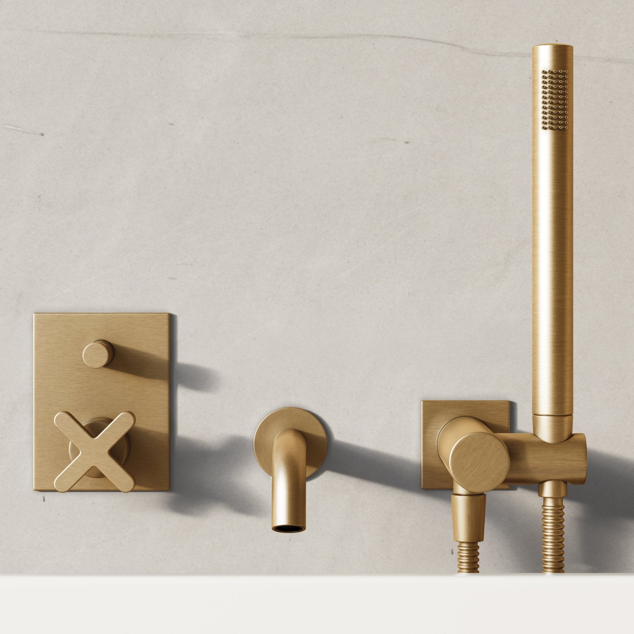 Image of Axiom Bath Set with Diverter & Square Hand Shower - Cavari