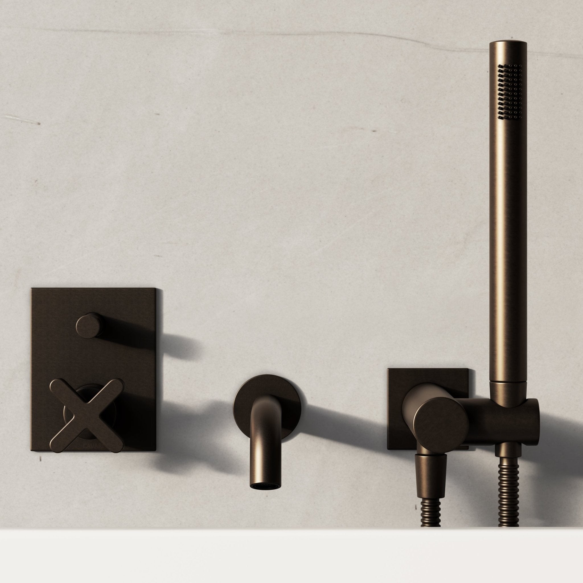 Image of Axiom Bath Set with Diverter & Square Hand Shower - Cavari