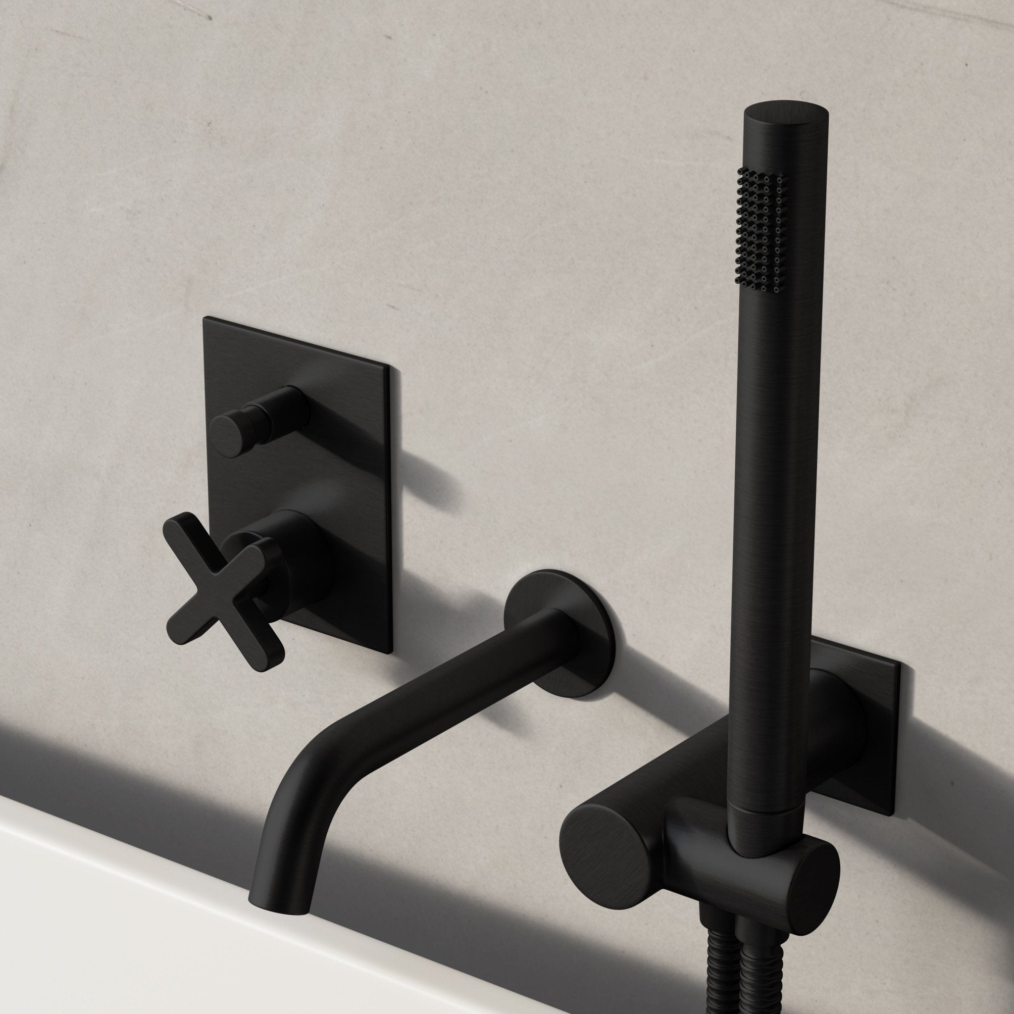 Image of Axiom Bath Set with Diverter & Square Hand Shower - Cavari