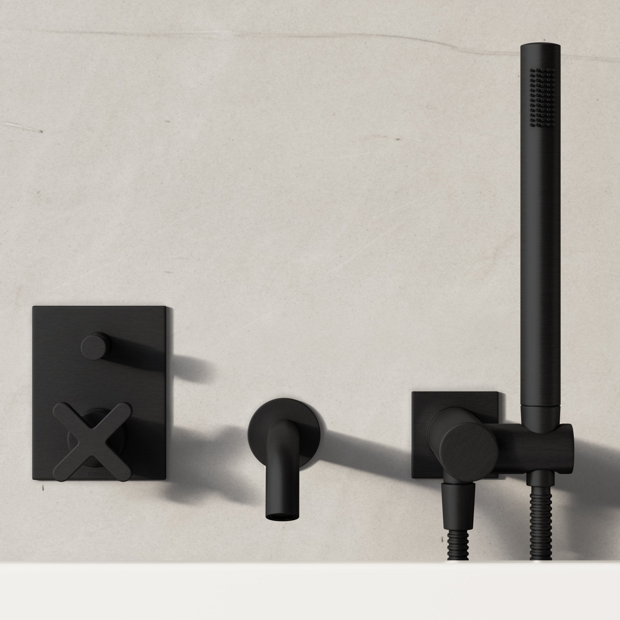 Image of Axiom Bath Set with Diverter & Square Hand Shower - Cavari