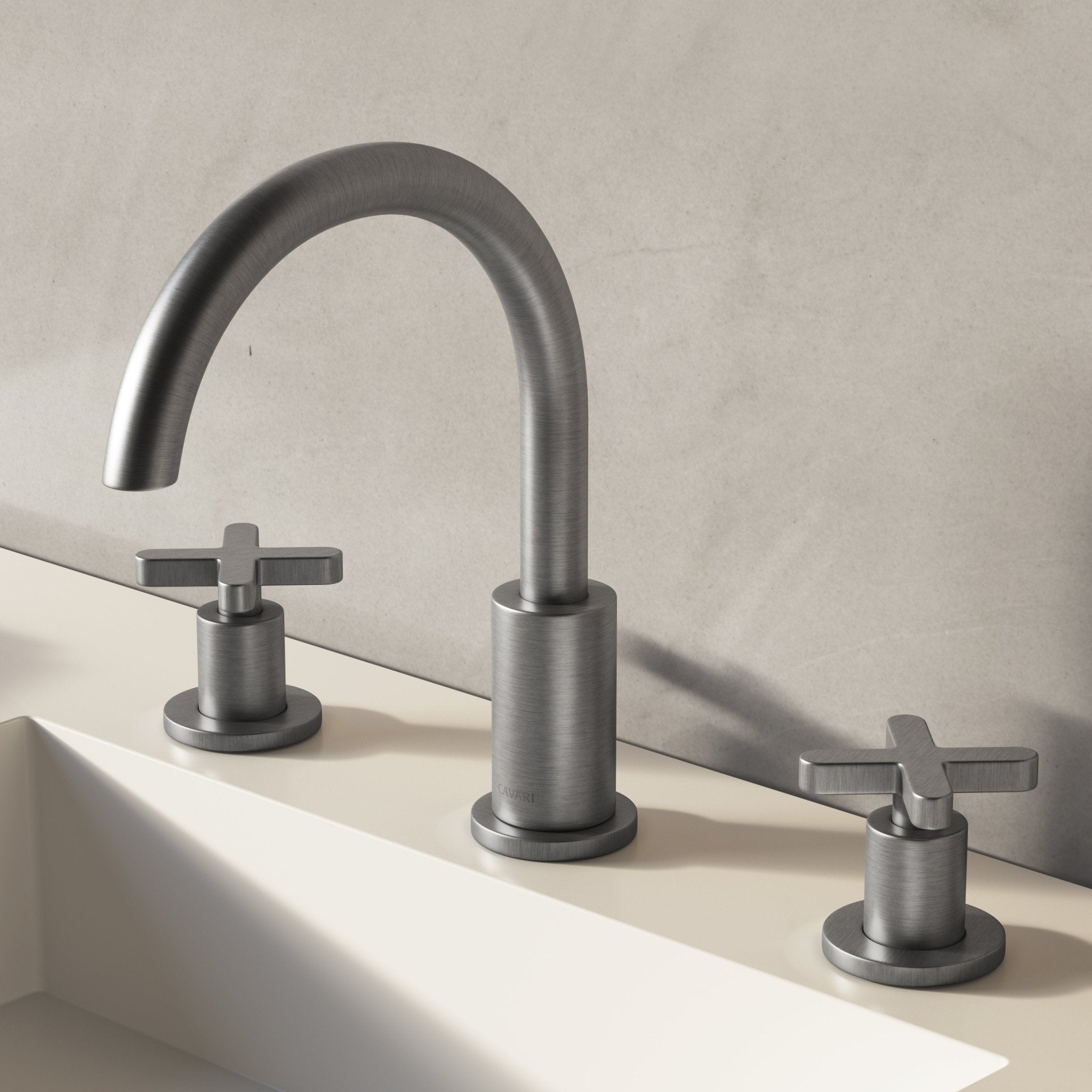 Image of Axiom Double Handle Deck Mounted Basin Tap - Cavari