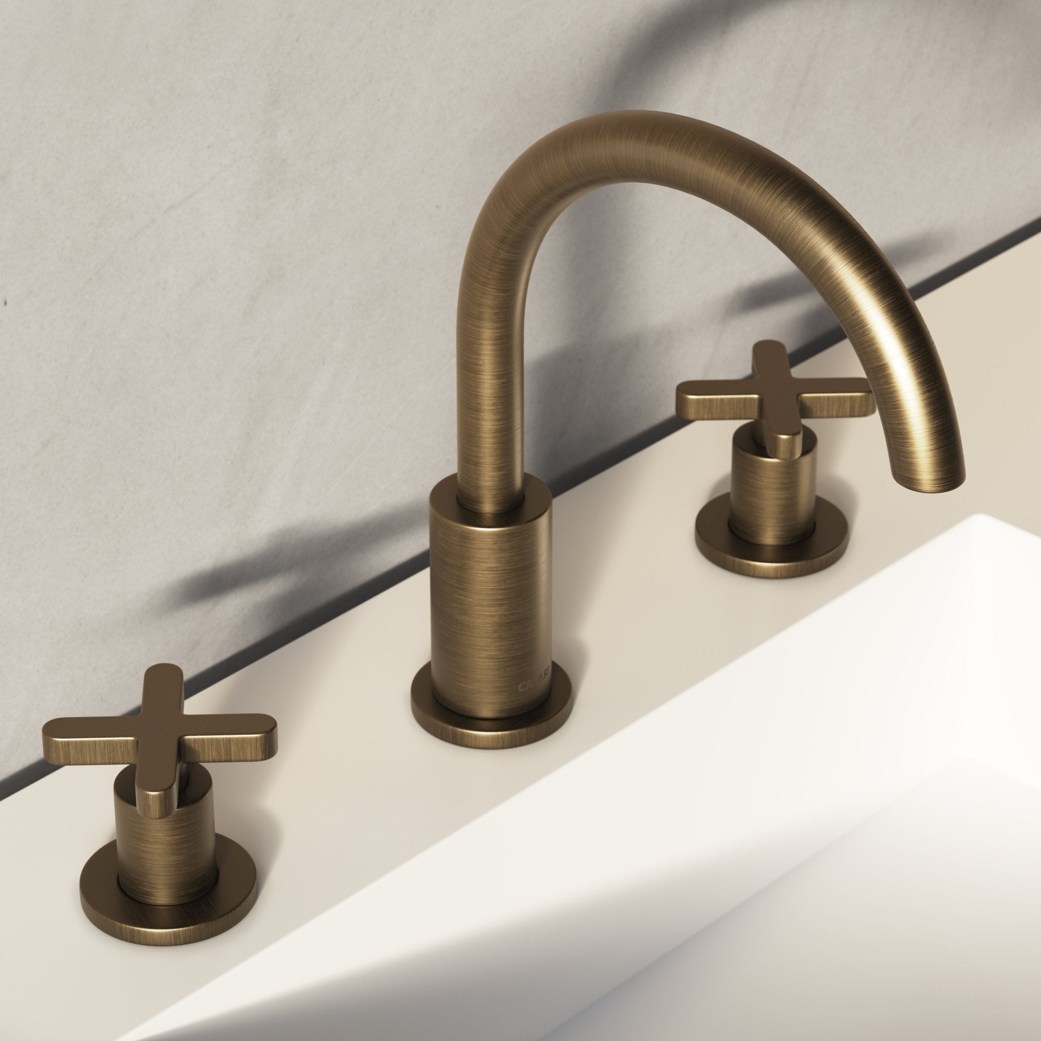 Image of Axiom Double Handle Deck Mounted Basin Tap - Cavari