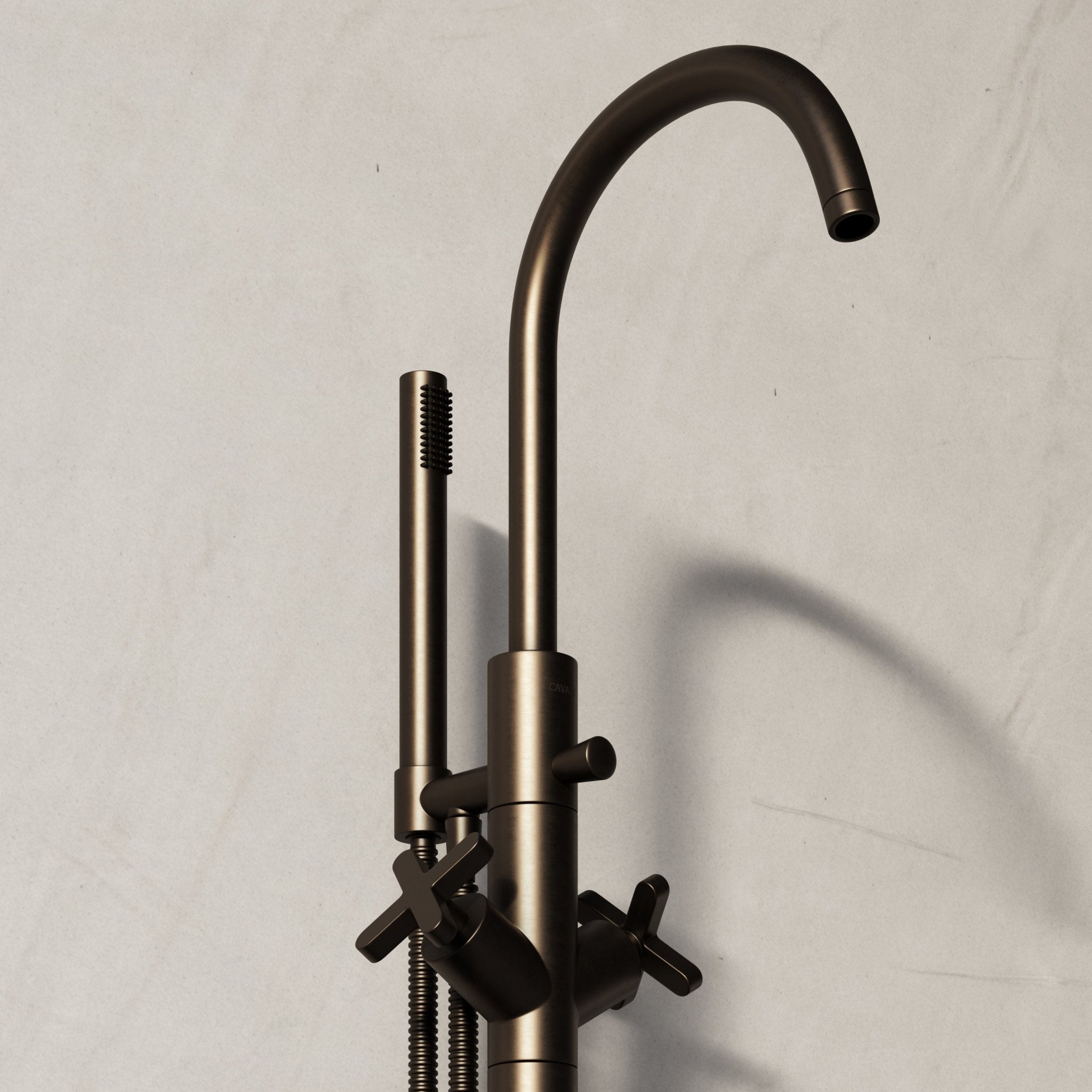 Image of Axiom Floor Standing Bath Mixer with Hand Shower - Cavari