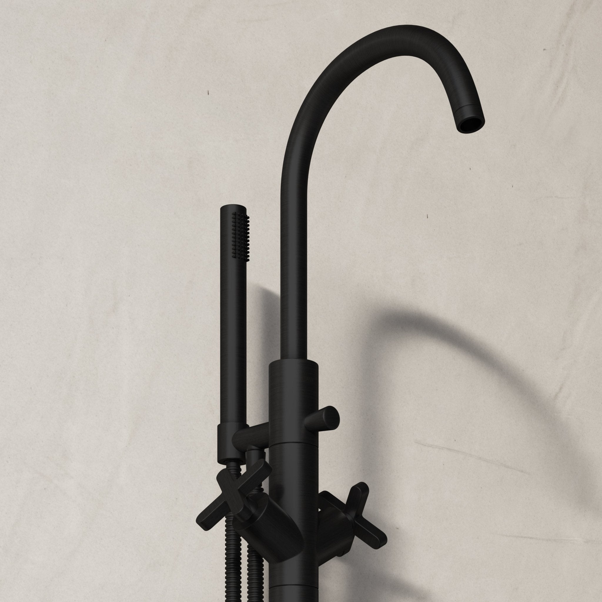 Image of Axiom Floor Standing Bath Mixer with Hand Shower - Cavari