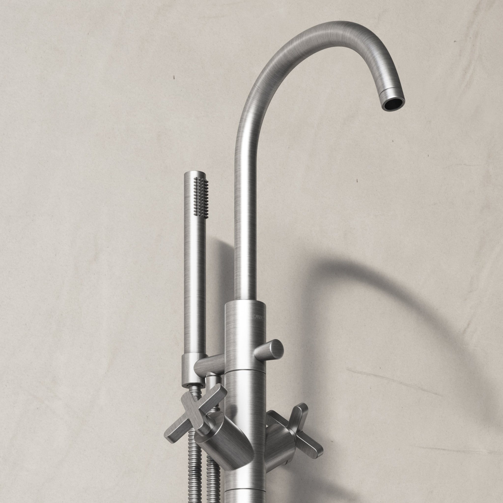 Image of Axiom Floor Standing Bath Mixer with Hand Shower - Cavari