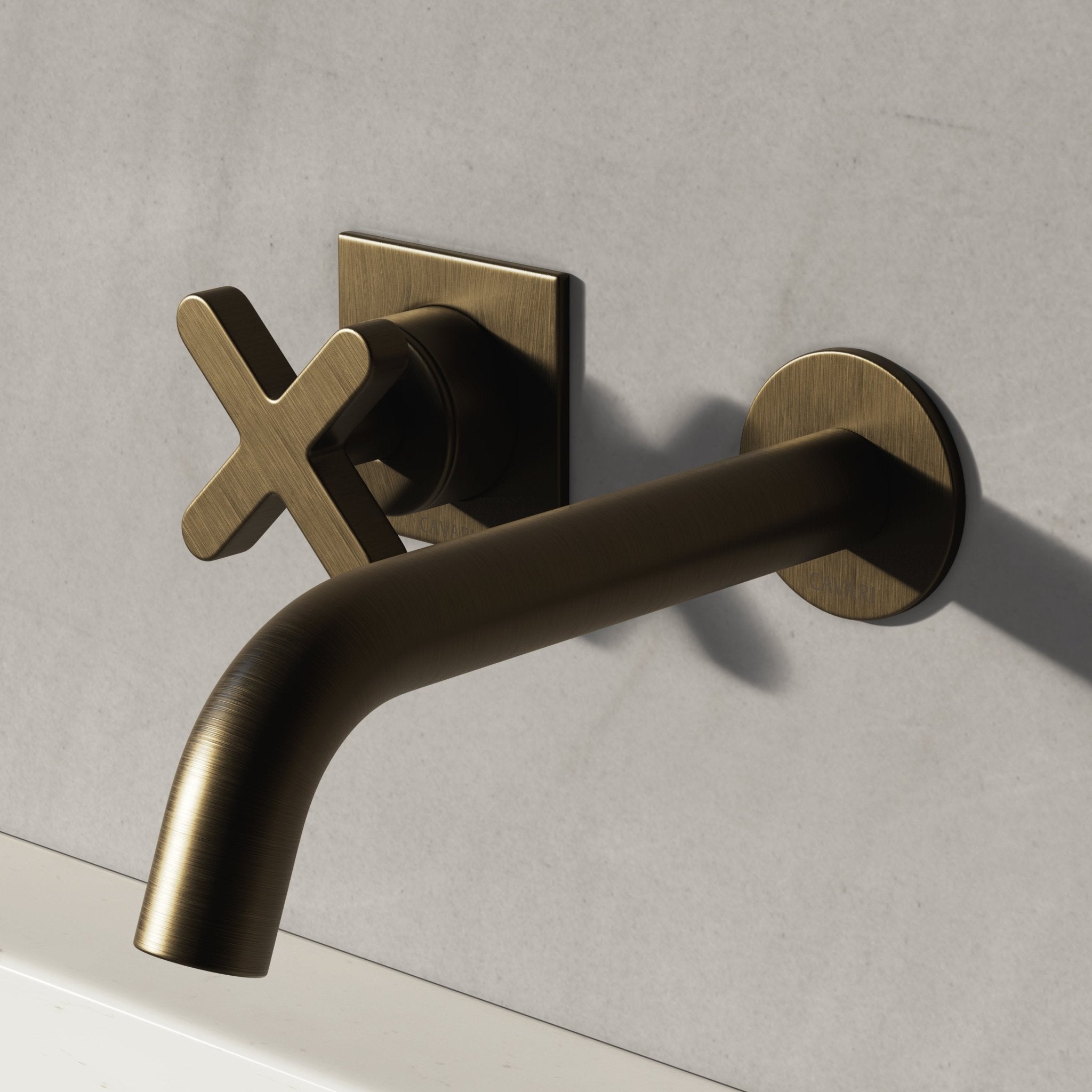 Image of Axiom Single Handle Wall Mounted Basin Mixer – Long Spout - Cavari