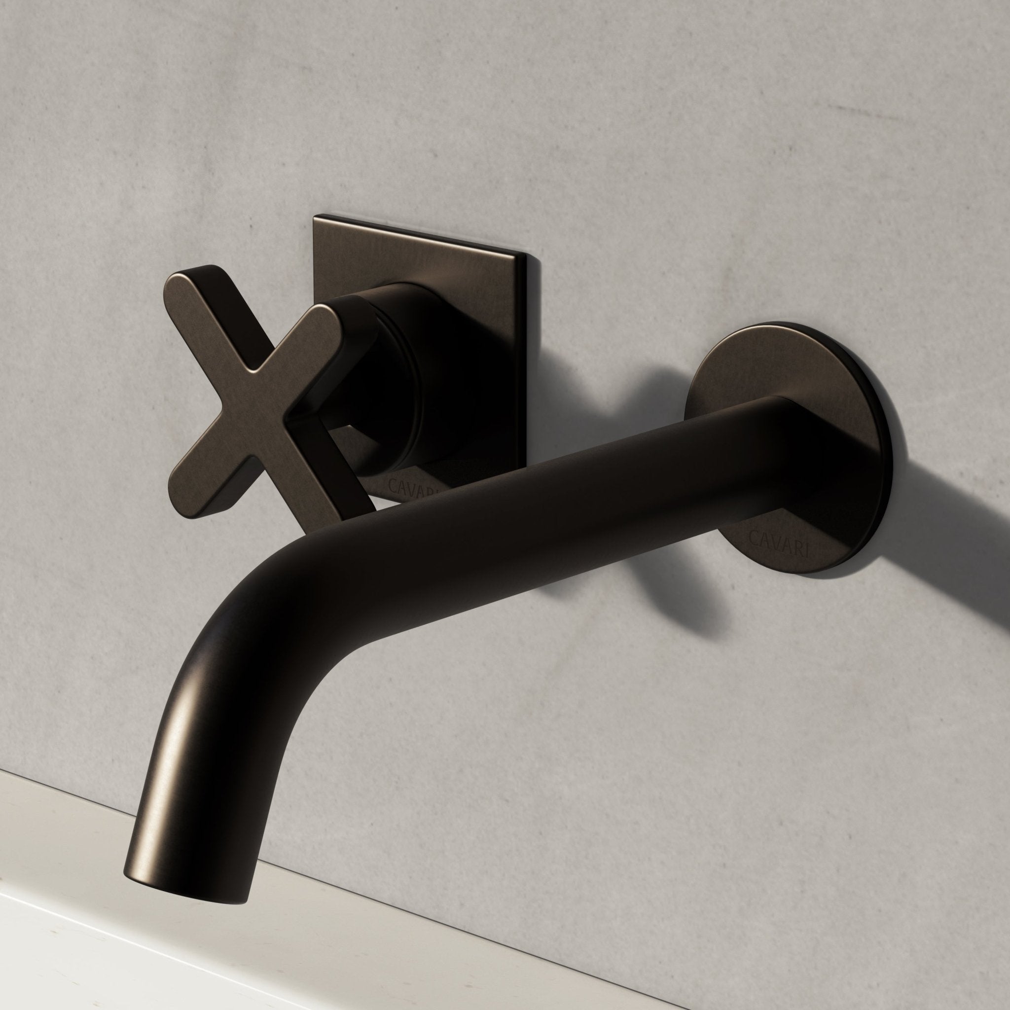 Image of Axiom Single Handle Wall Mounted Basin Mixer – Long Spout - Cavari